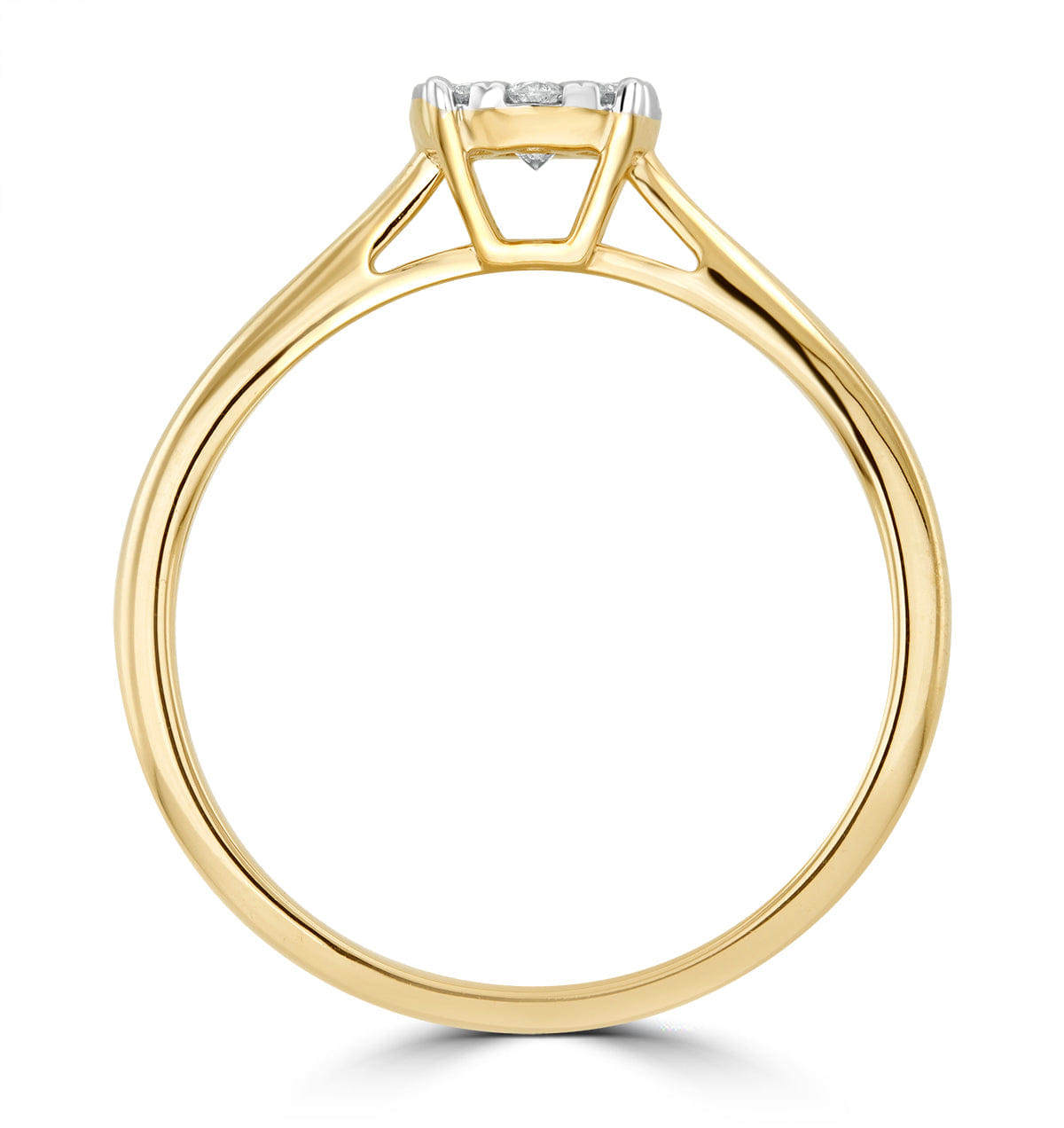 Solitaire 0.25ct Lab Diamond Cluster Solitaire Ring H/Si in 9K Gold