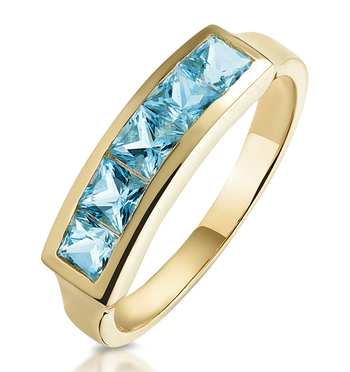 Blue Sky Blue Topaz 0.90CT 9K Gold Ring
