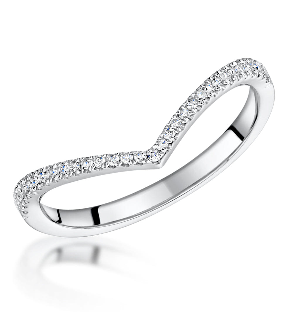 WISHBONE Stellato Collection Diamond Wishbone Ring 0.12ct in 9K White Gold