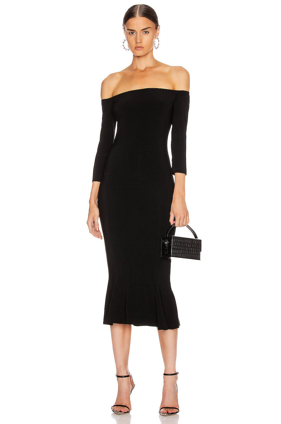 Norma Kamali Off Shoulder Fishtail Dress