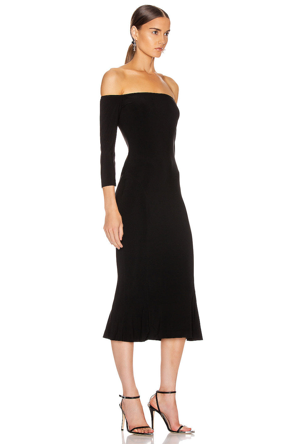 Norma Kamali Off Shoulder Fishtail Dress