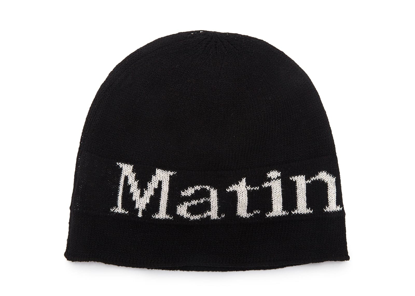 Matin Kim Logo Linen Short Beanie Black HT010