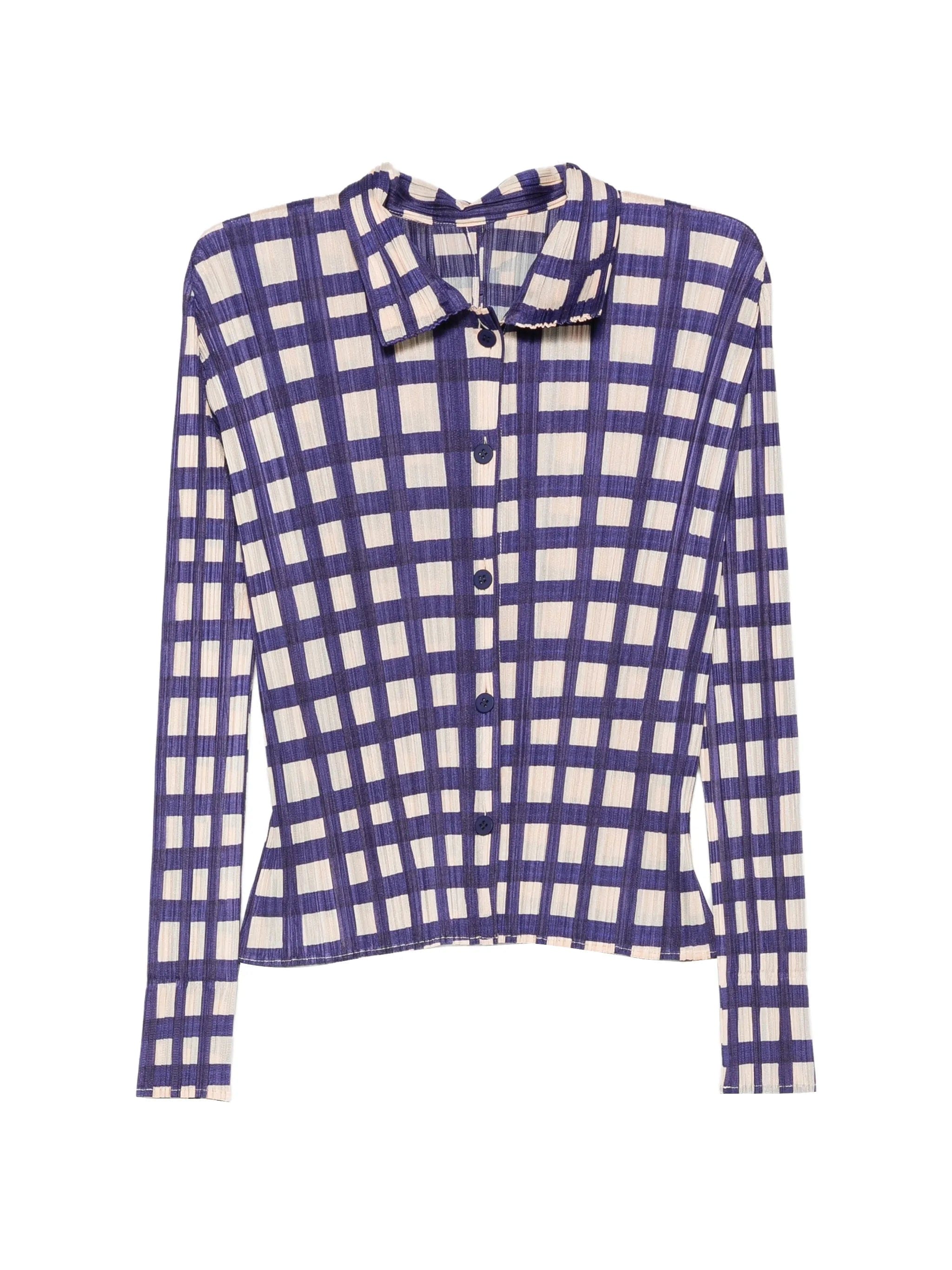 Pleats Please Issey Miyake Basket plissé - effect checked shirt