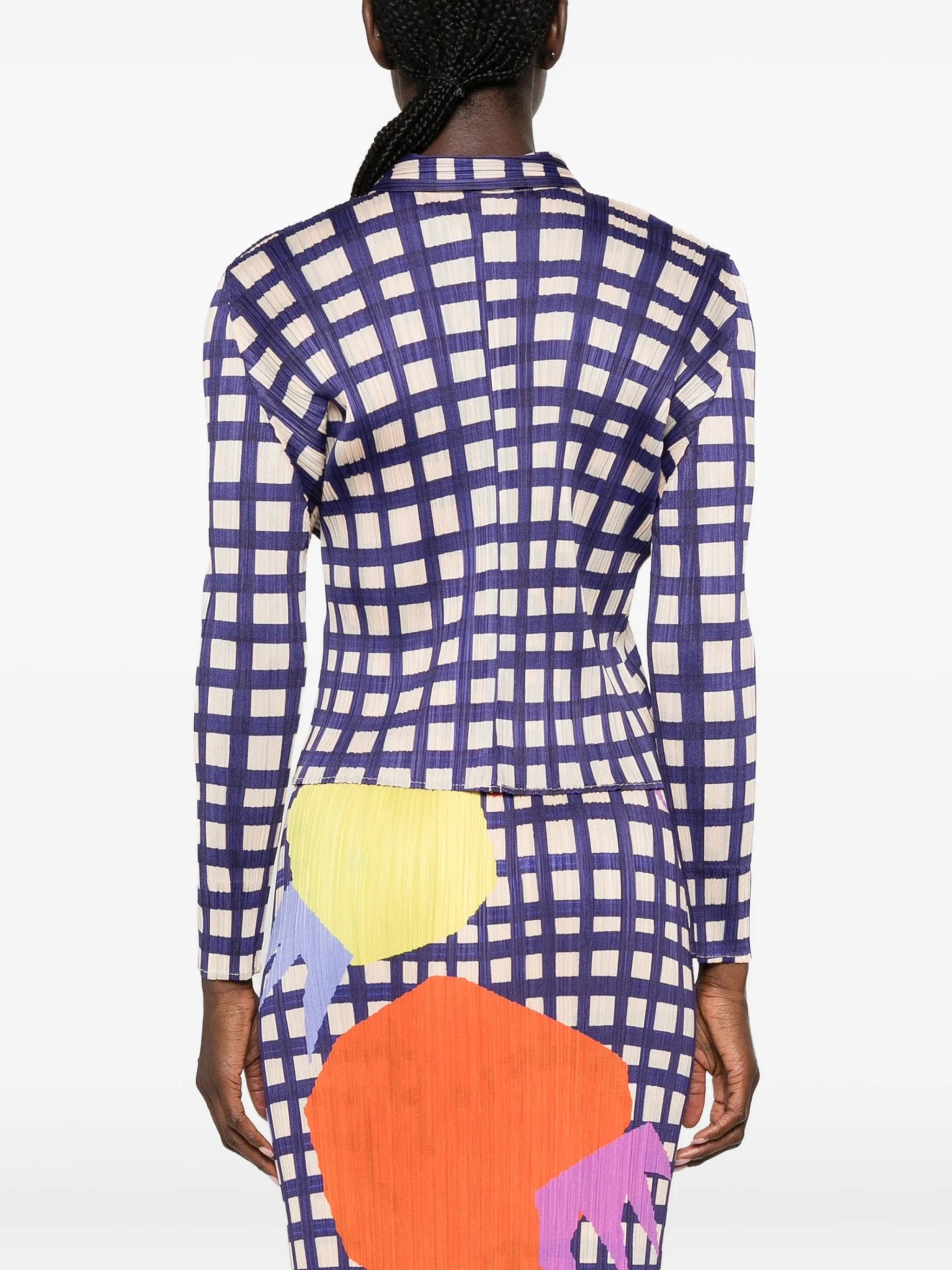 Pleats Please Issey Miyake Basket plissé - effect checked shirt