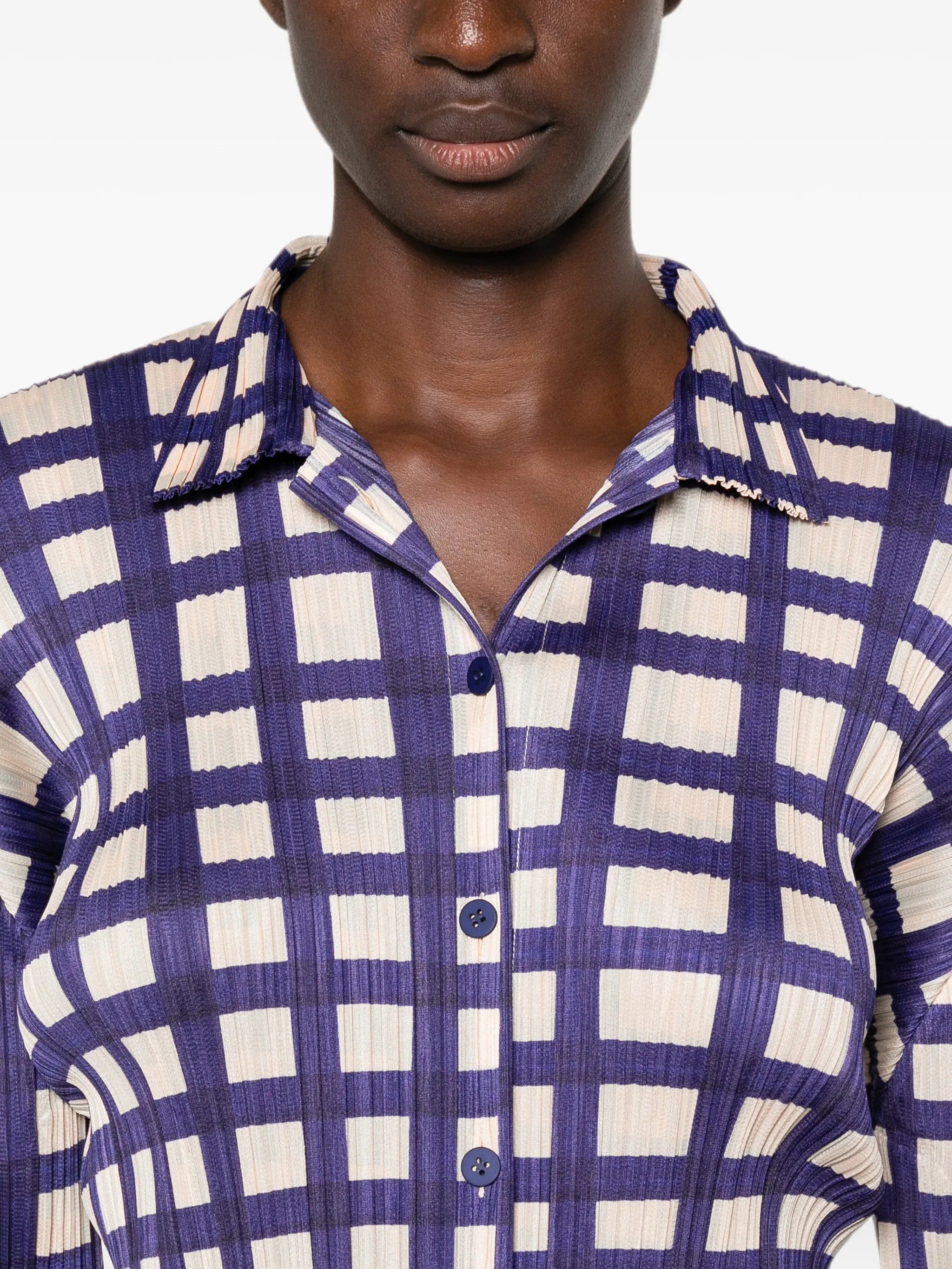 Pleats Please Issey Miyake Basket plissé - effect checked shirt