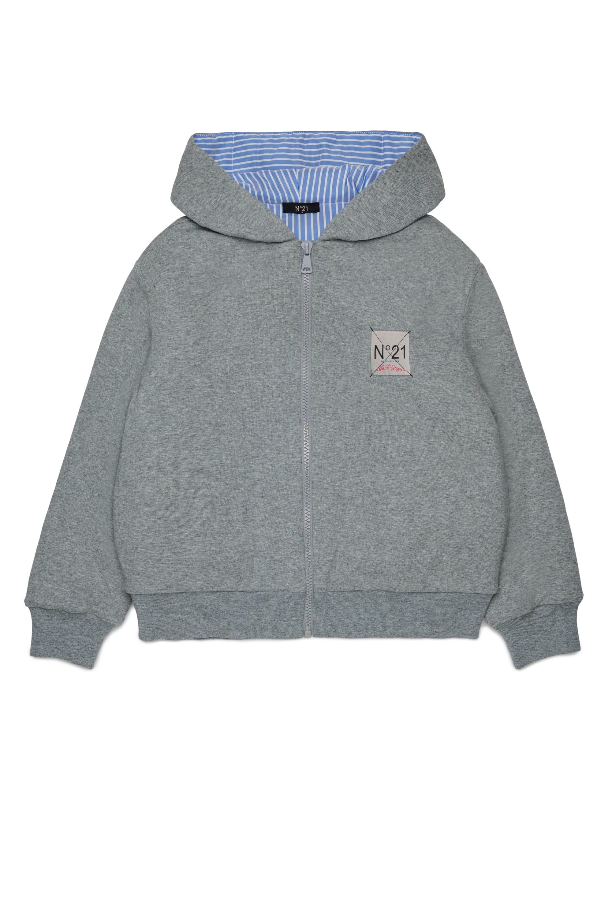 N21 FELPA CON ZIP IMBOTTITA CON INTERNO A CONTRASTO