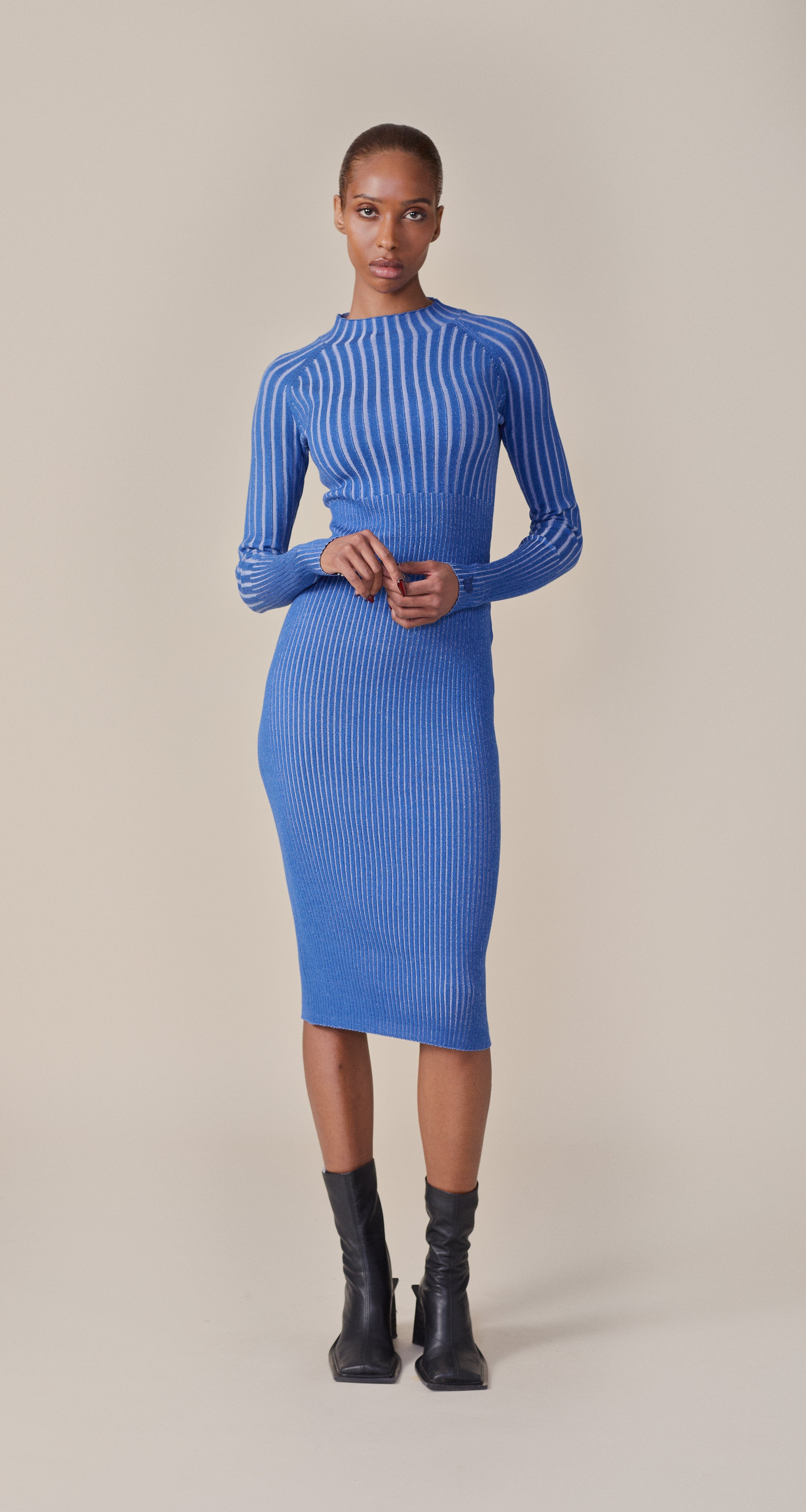 Blue Dias Knit Sweater Dress