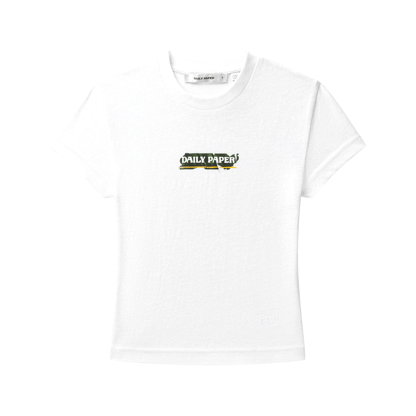 White Sticker Cap Sleeve T - Shirt