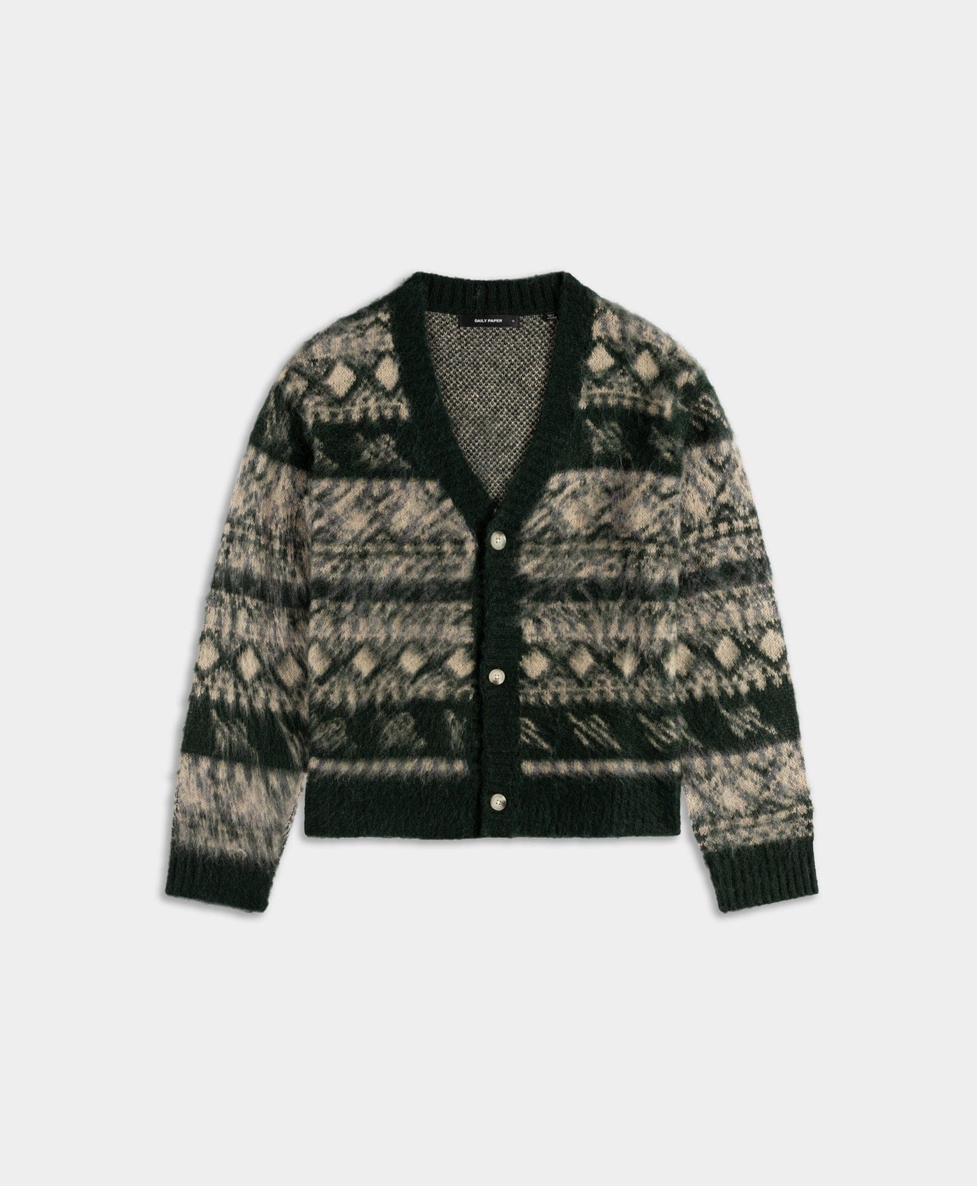 Daily Paper Multi Colored Pattern Check Cardigan