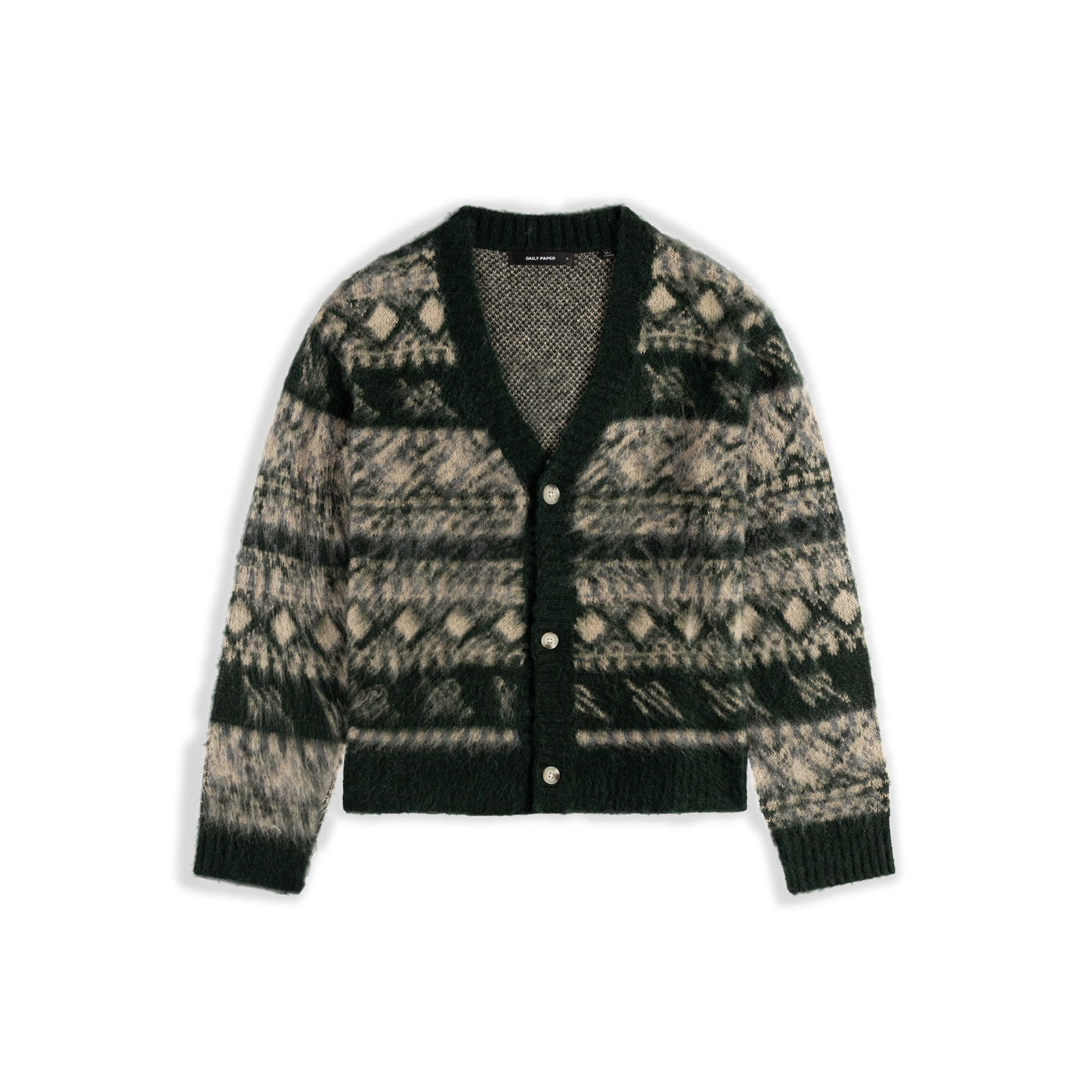 Daily Paper Multi Colored Pattern Check Cardigan