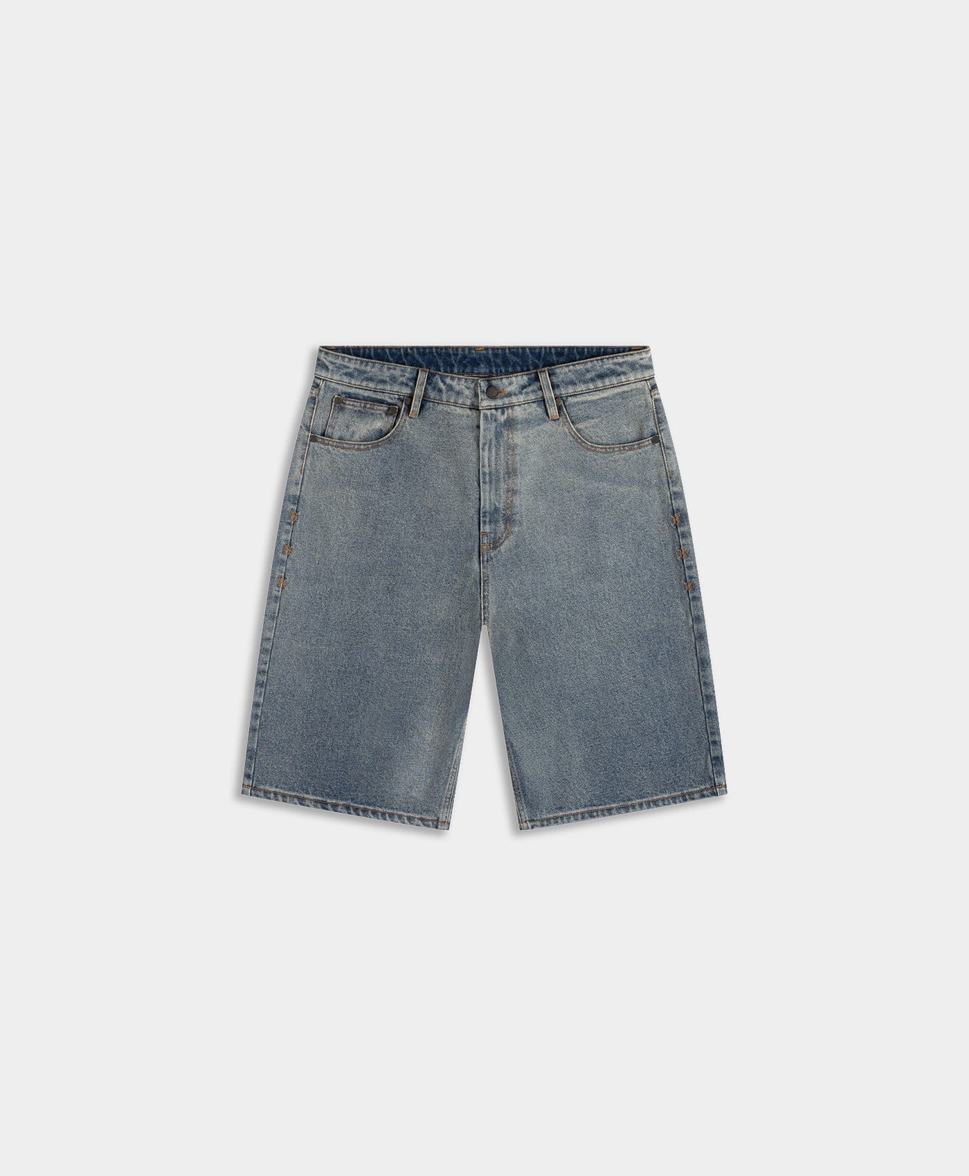 Daily Paper Denim Compact Shield Embroidery Denim Shorts