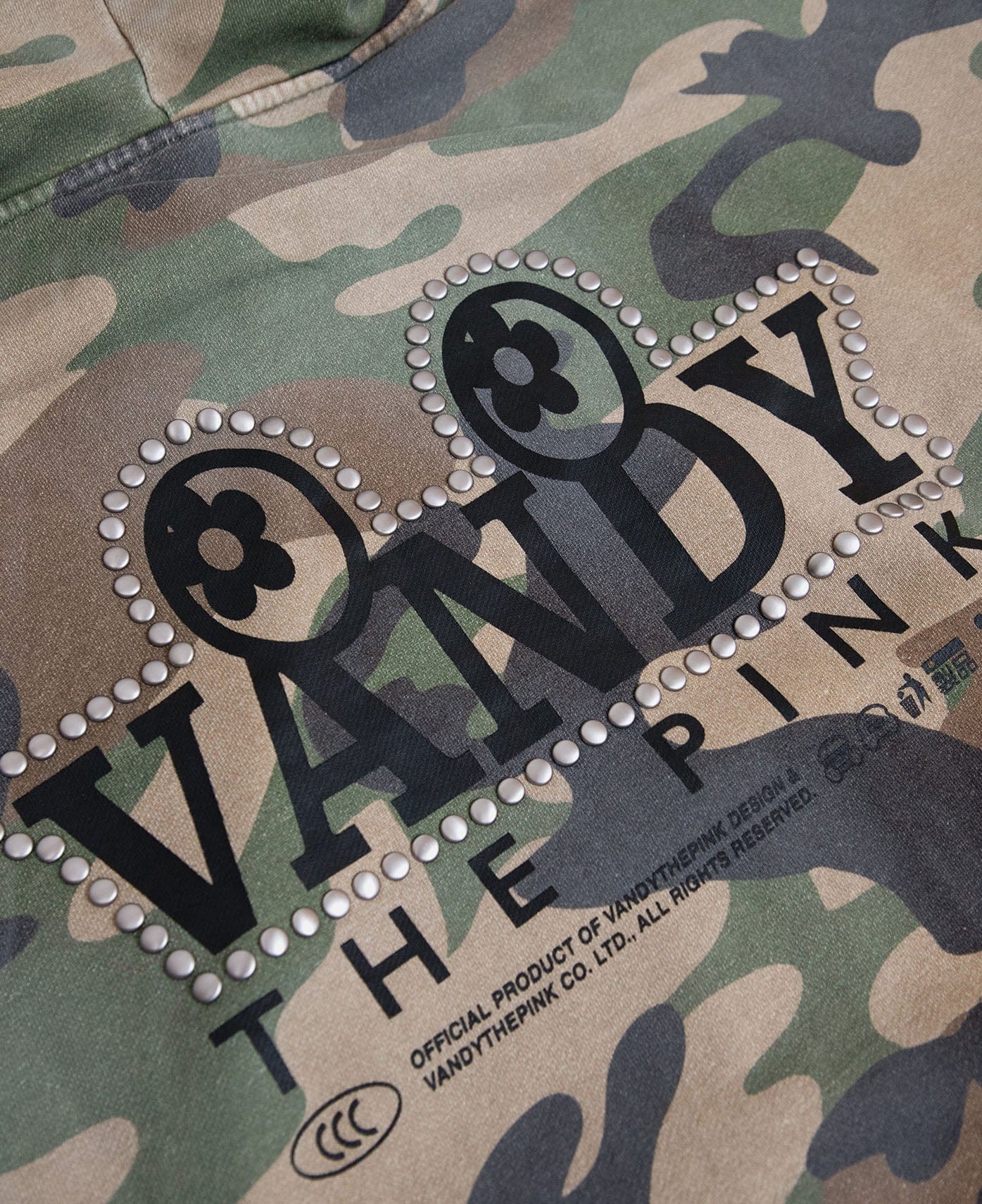 Vandy The Pink Studded Zip Up (Camo)