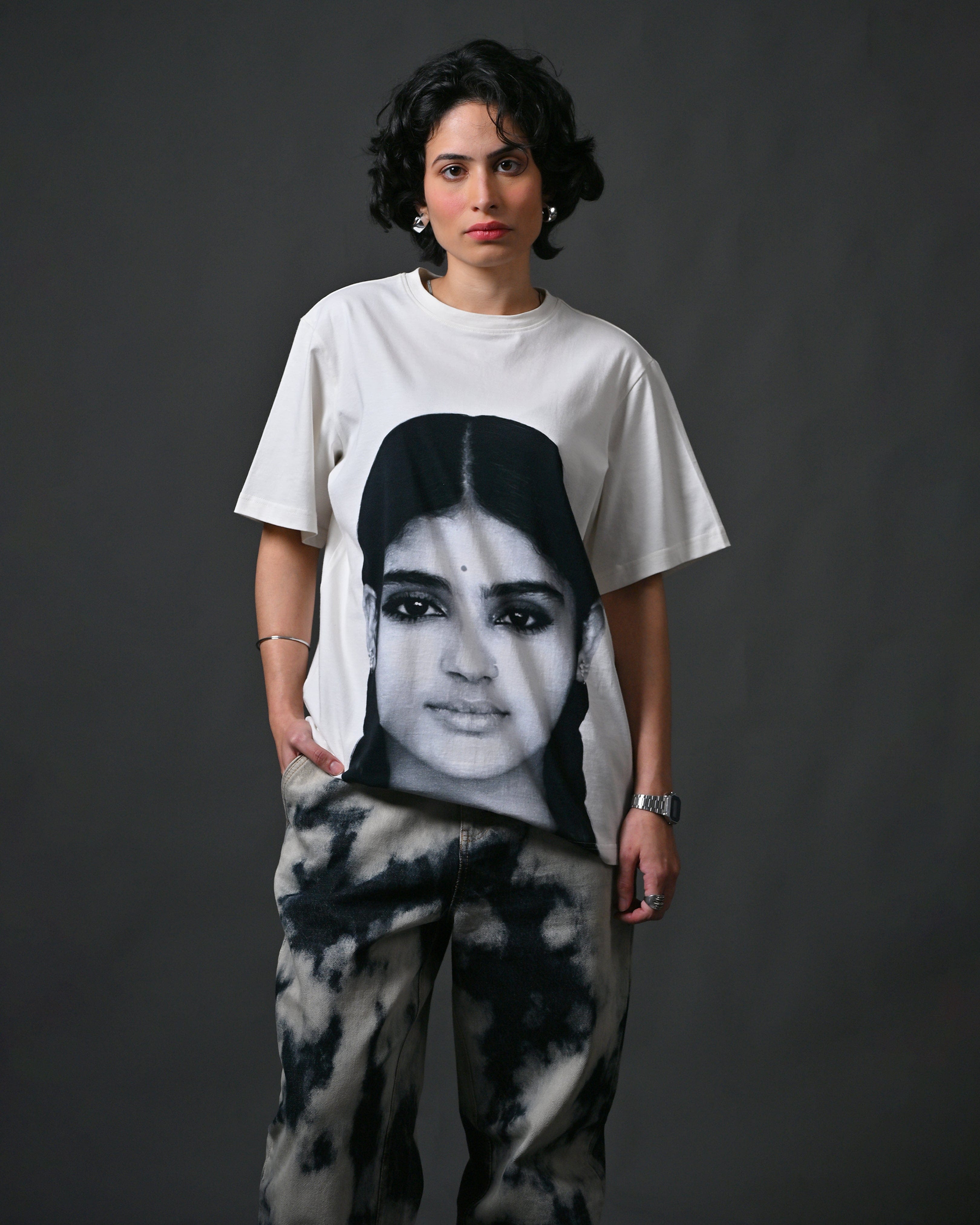 WHITE* The Girl with the Braids t - shirt - White