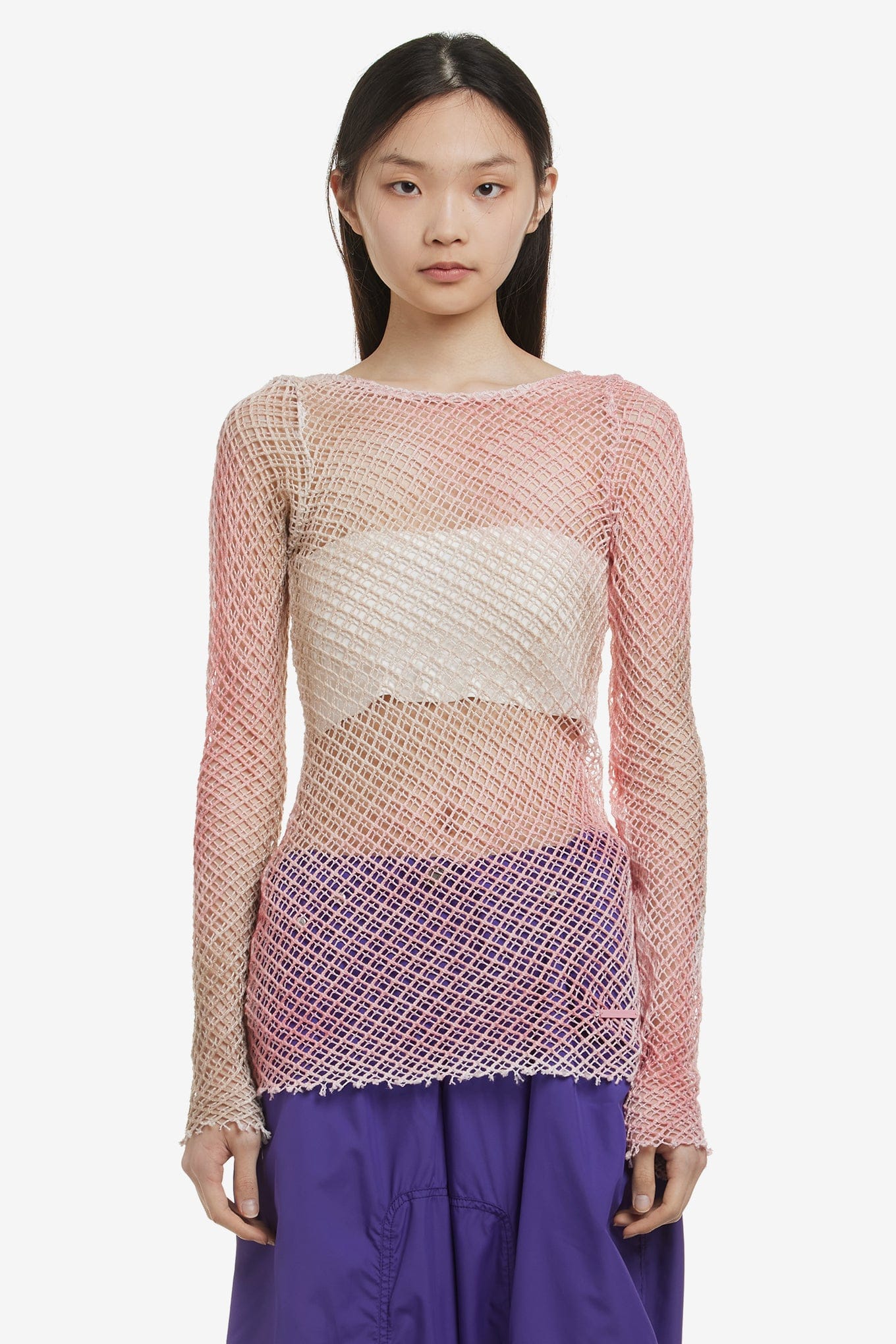 OPEN YY OMBRE MESH TOP