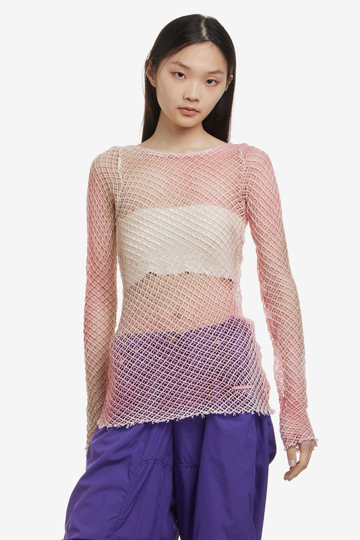 OPEN YY OMBRE MESH TOP