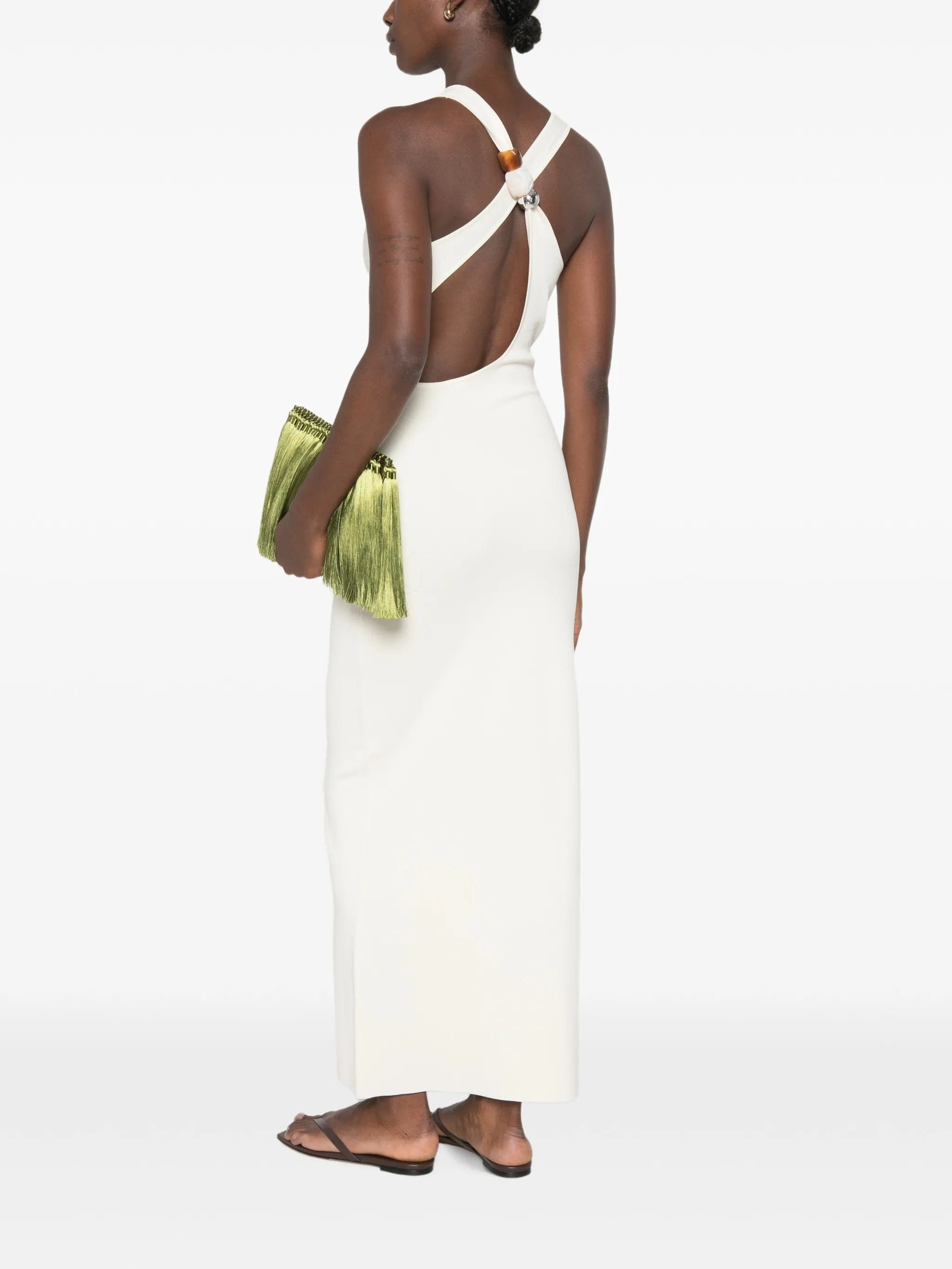 SIR. Saba cross - back bead - embellished maxi dress