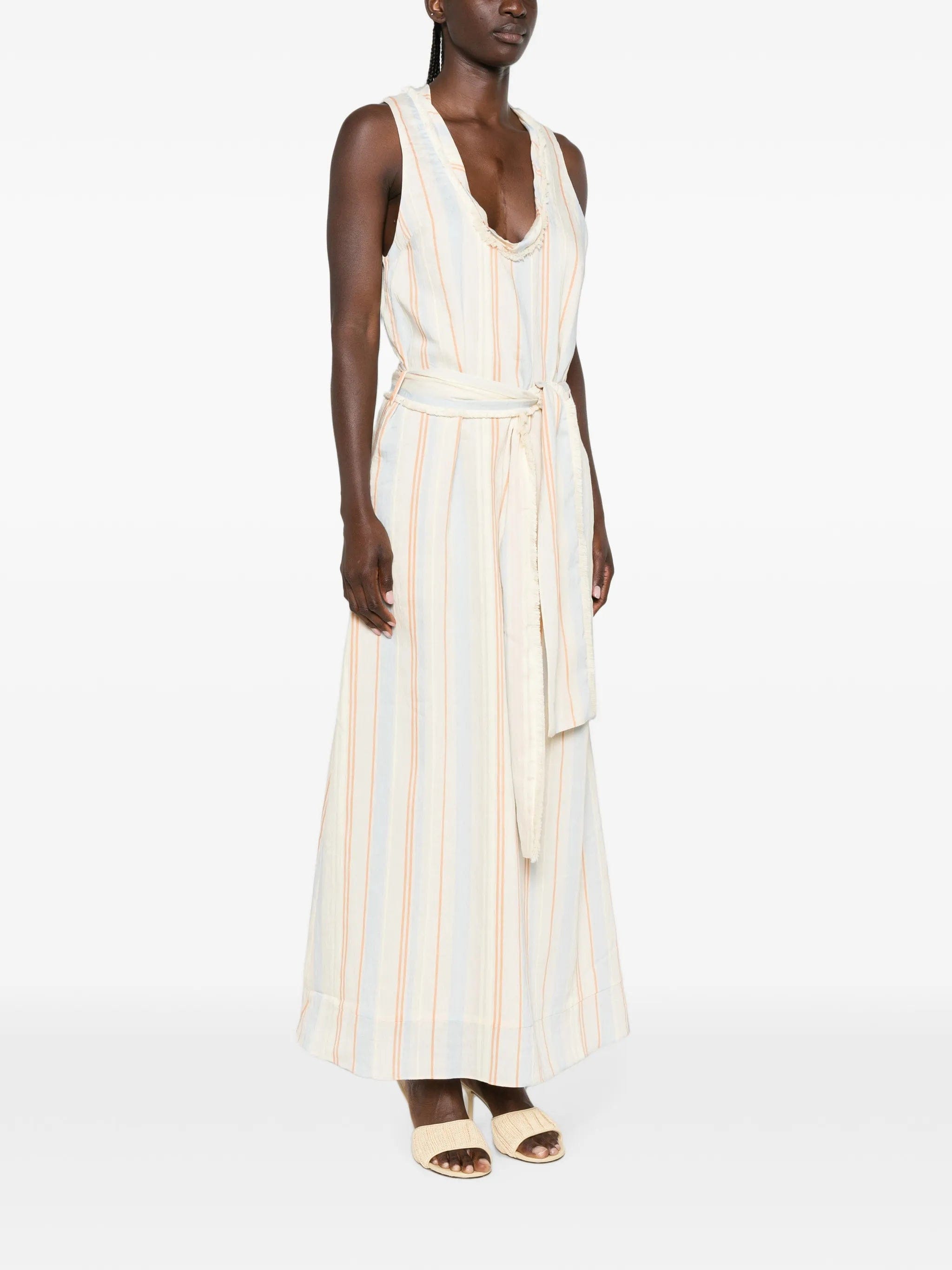 SIR. Pernille striped scoop - neck dress