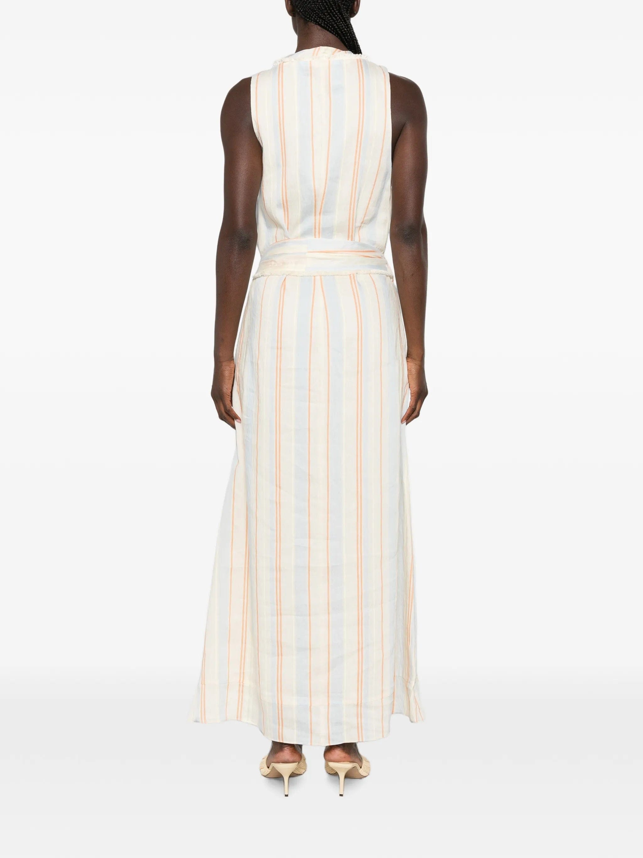 SIR. Pernille striped scoop - neck dress