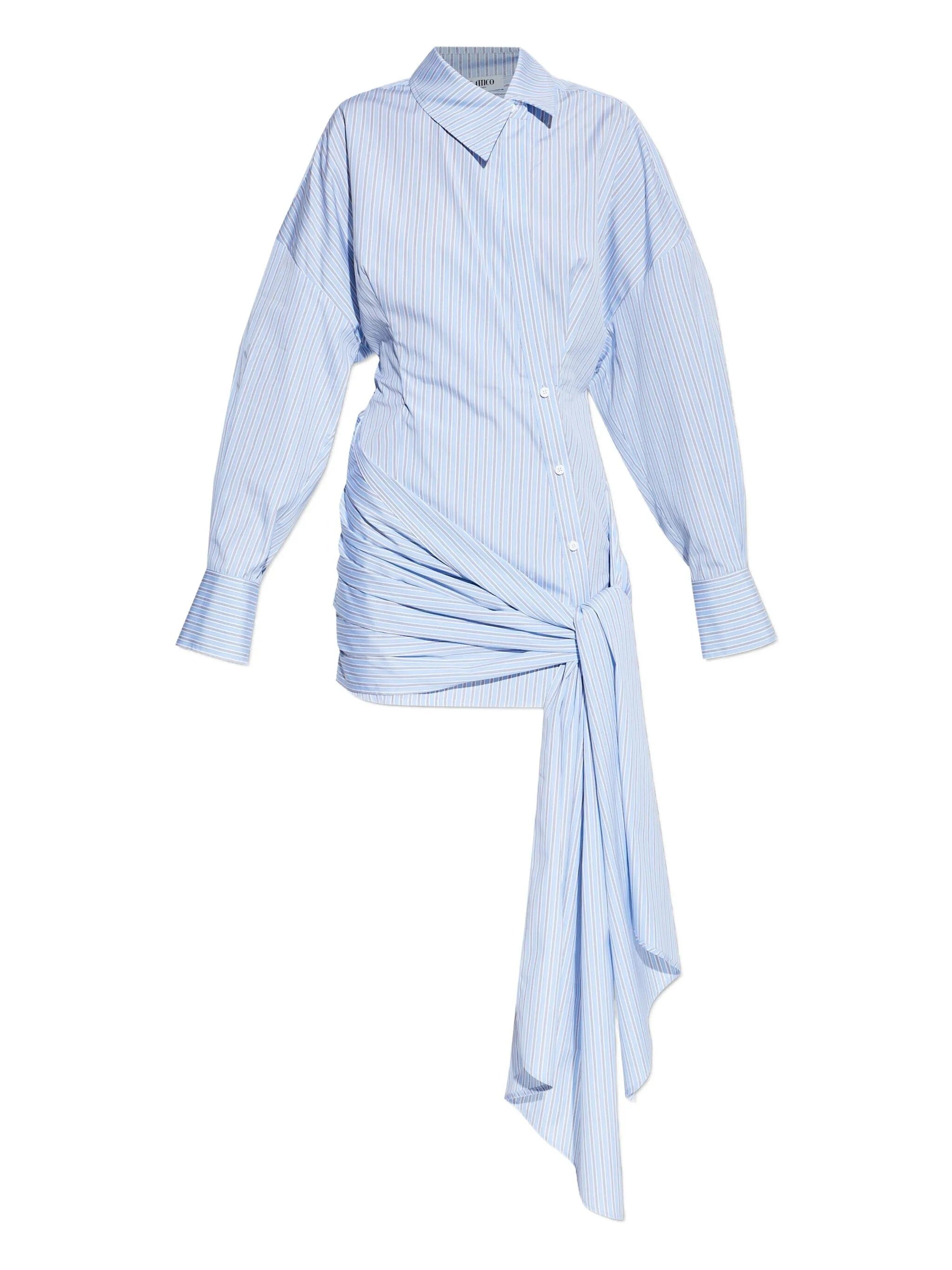 The Attico striped knot - detail mini dress