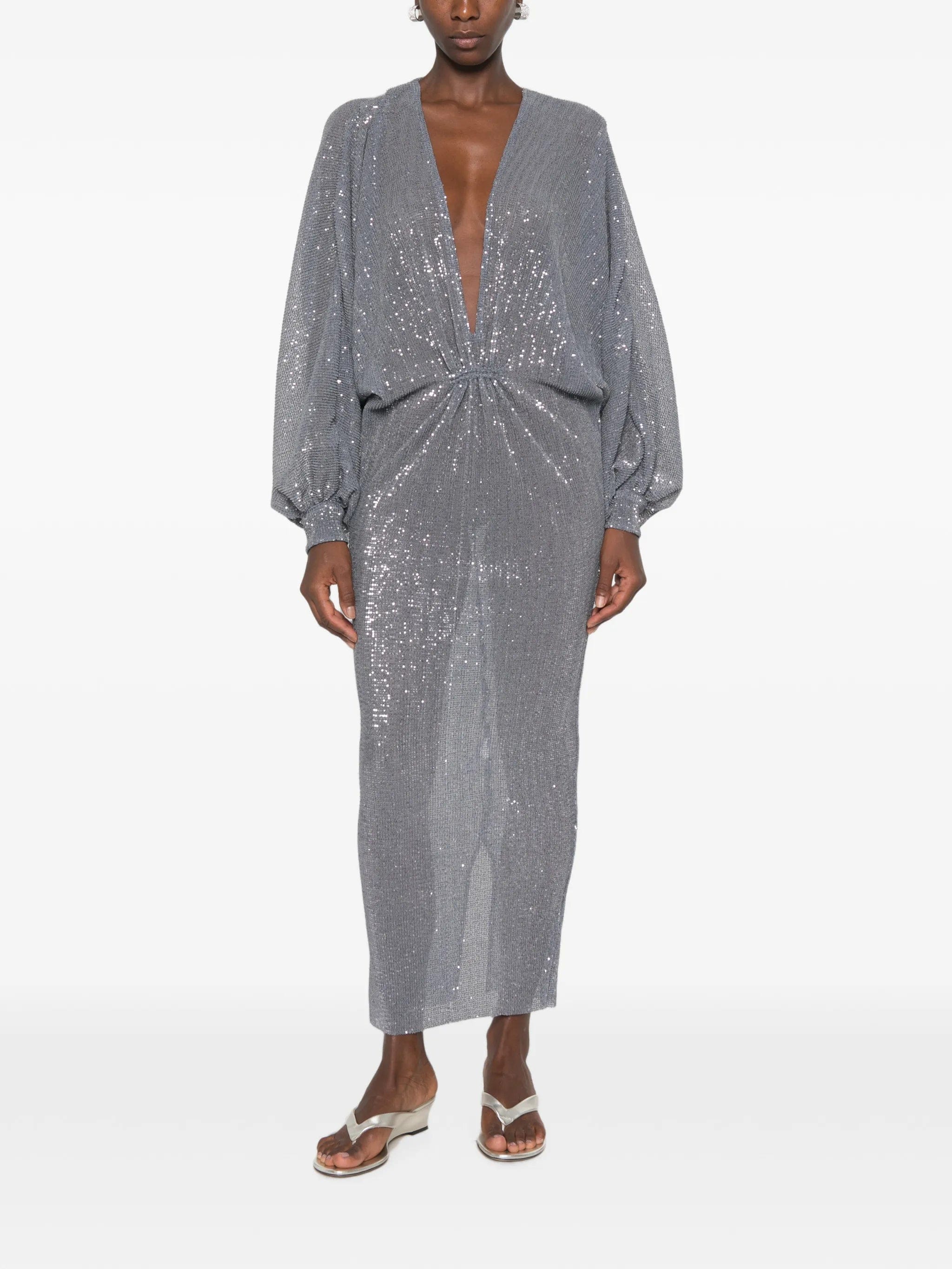 L'IDÉE Experimental sequin - embellished maxi dress