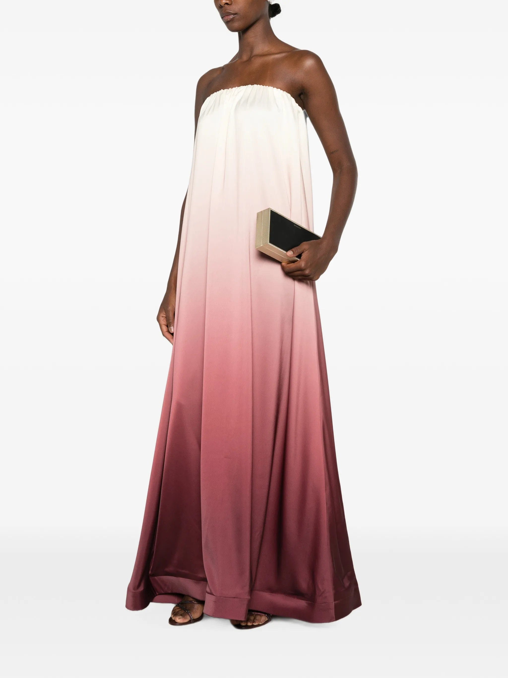 L'IDÉE Costiera strapless ombré - effect maxi dress