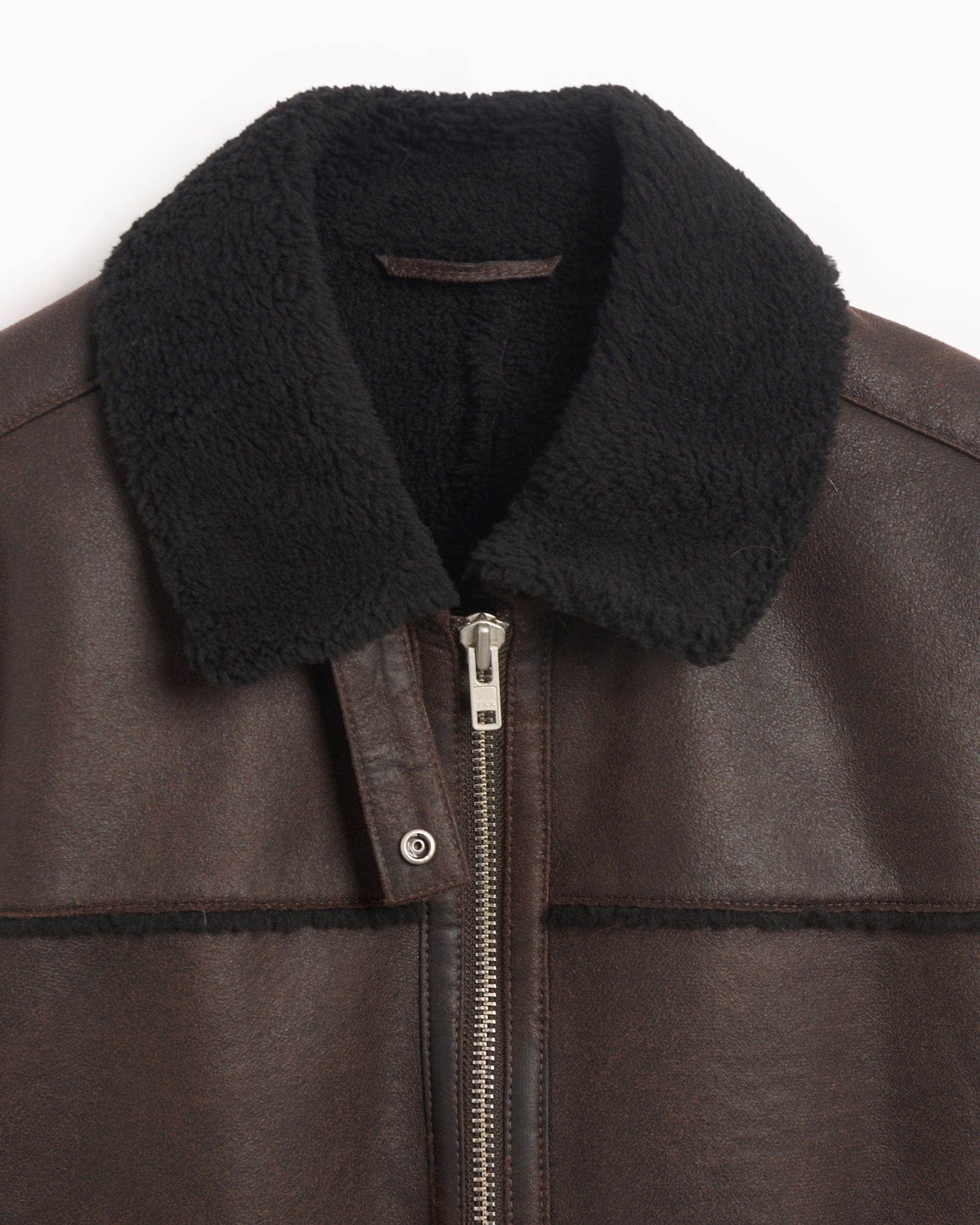 Rassvet Chaqueta de cuero Rassvet Men's Faux Shearling Leather Coat para hombre