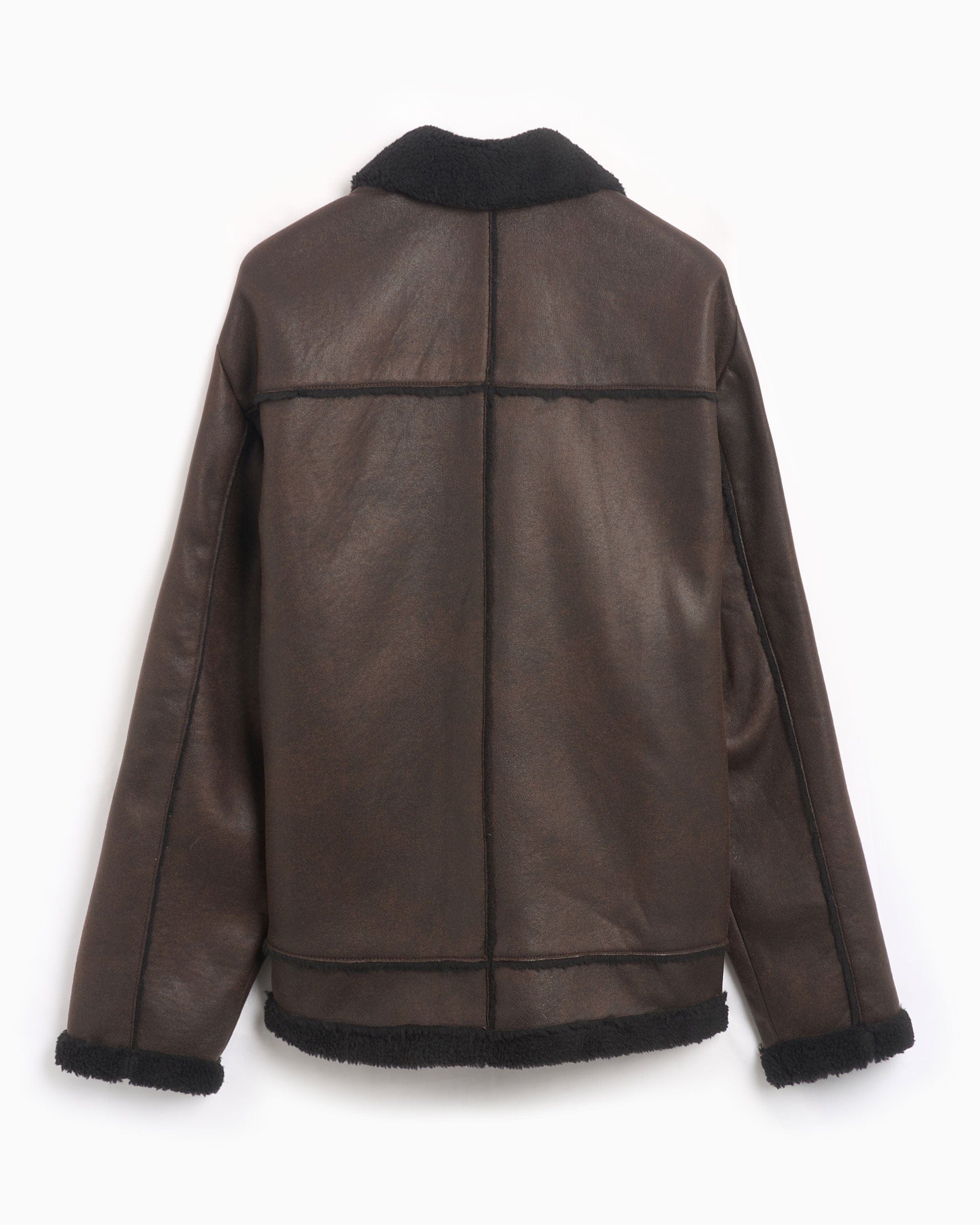 Rassvet Chaqueta de cuero Rassvet Men's Faux Shearling Leather Coat para hombre
