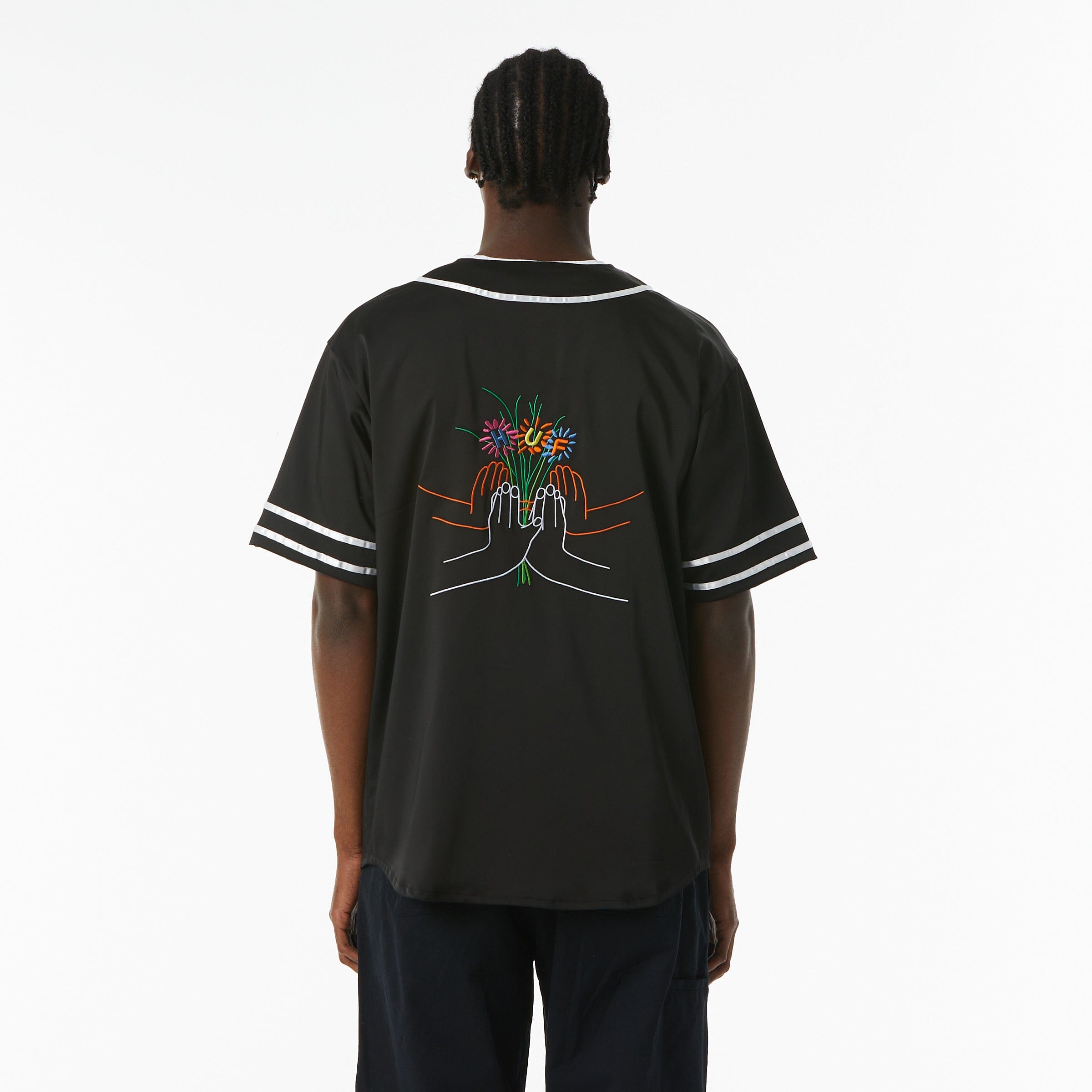 HUF COMMUNITY HAND BASEBALL JERSEY (Black)