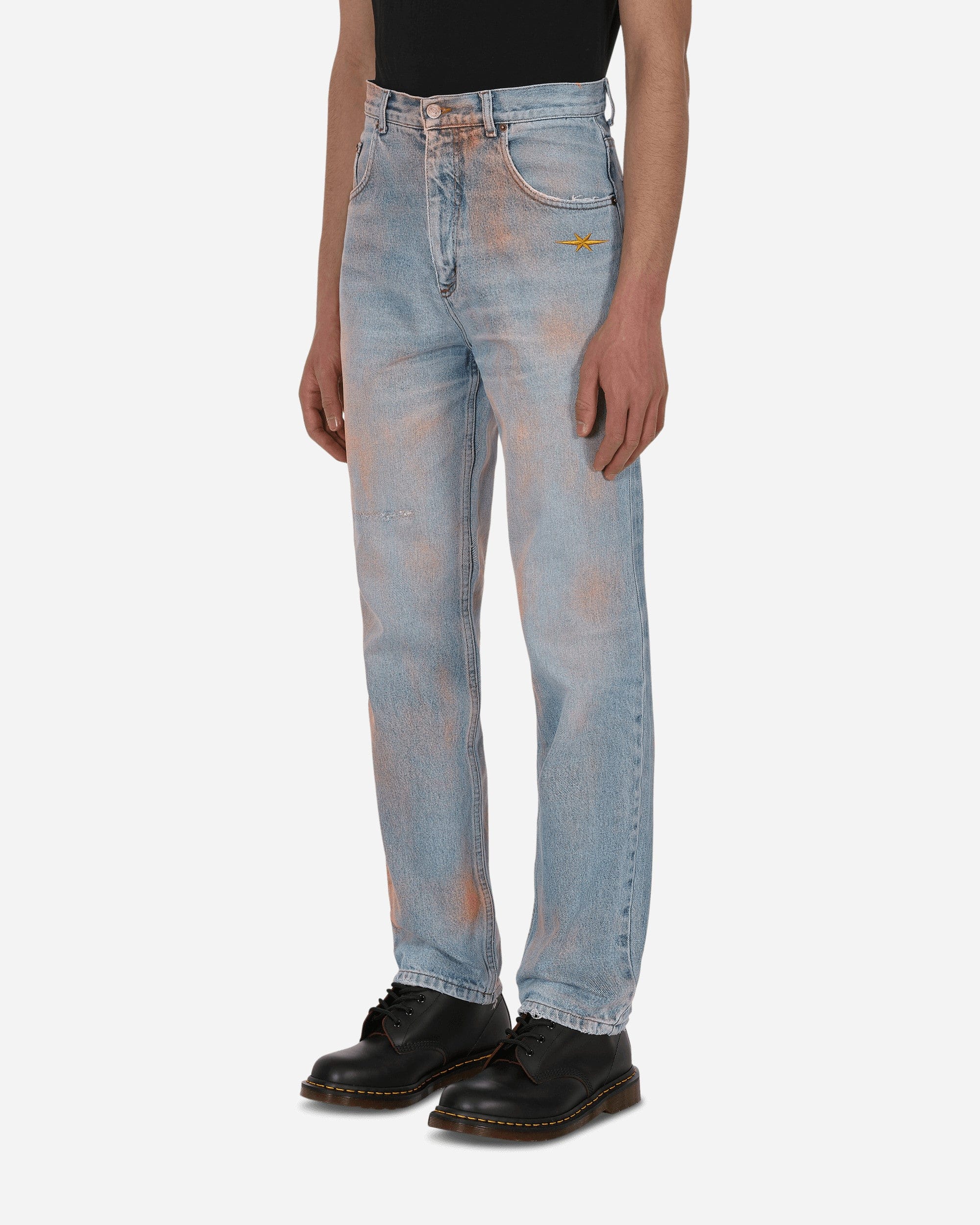 Phipps Spray Painted Vintage Denim Pants Blue