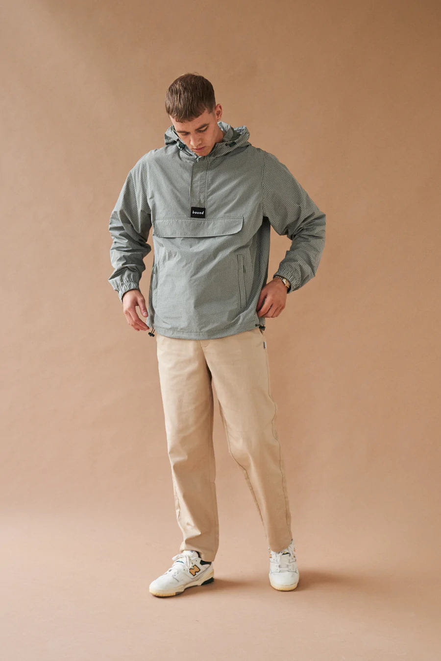 Bound Hessle Check Smock - Olive Green