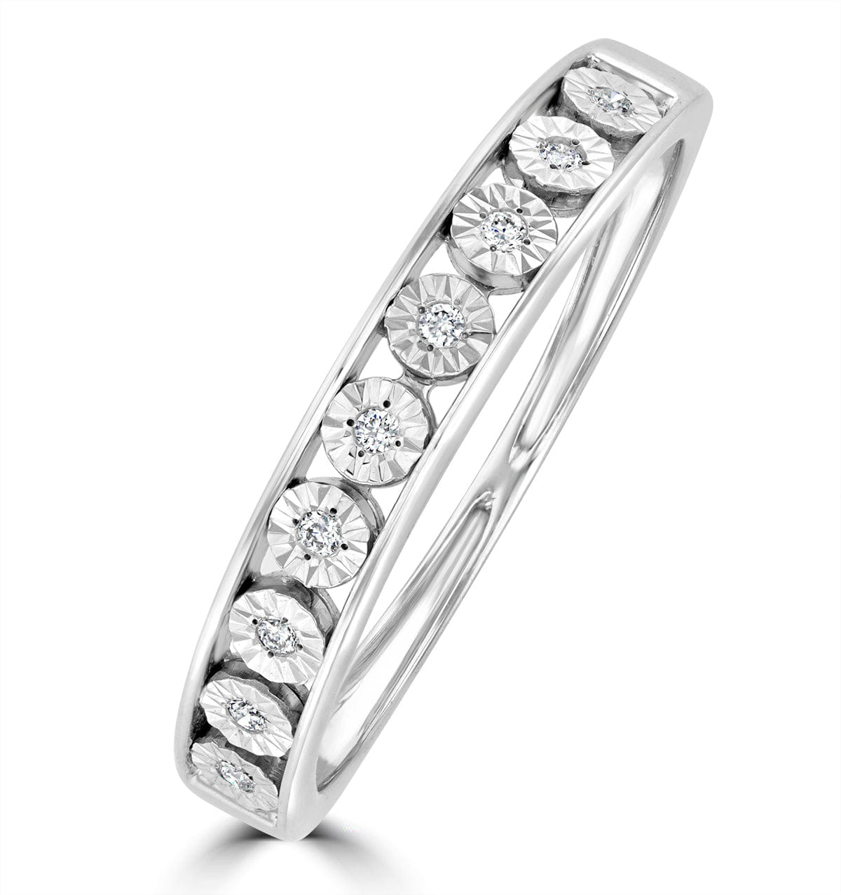 Diamond Channel Set Lab Diamond Eternity Ring 0.05ct in 9K White Gold