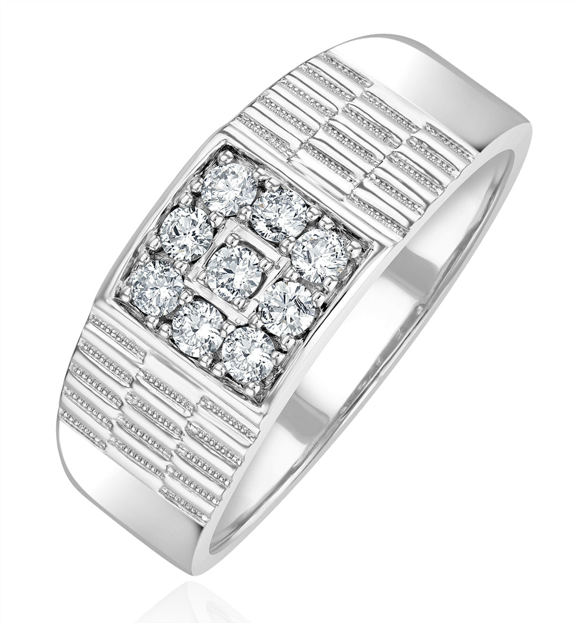Diamond Mens Lab Diamond Signet Ring 0.50ct H/Si in 925 Silver