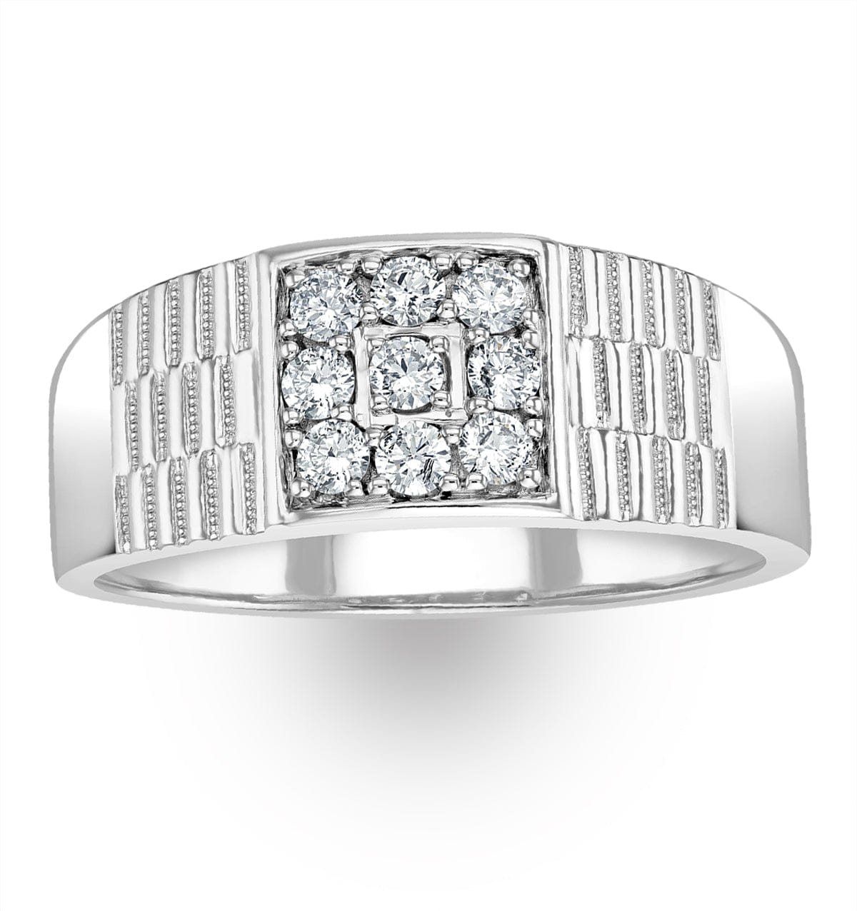 Diamond Mens Lab Diamond Signet Ring 0.50ct H/Si in 925 Silver