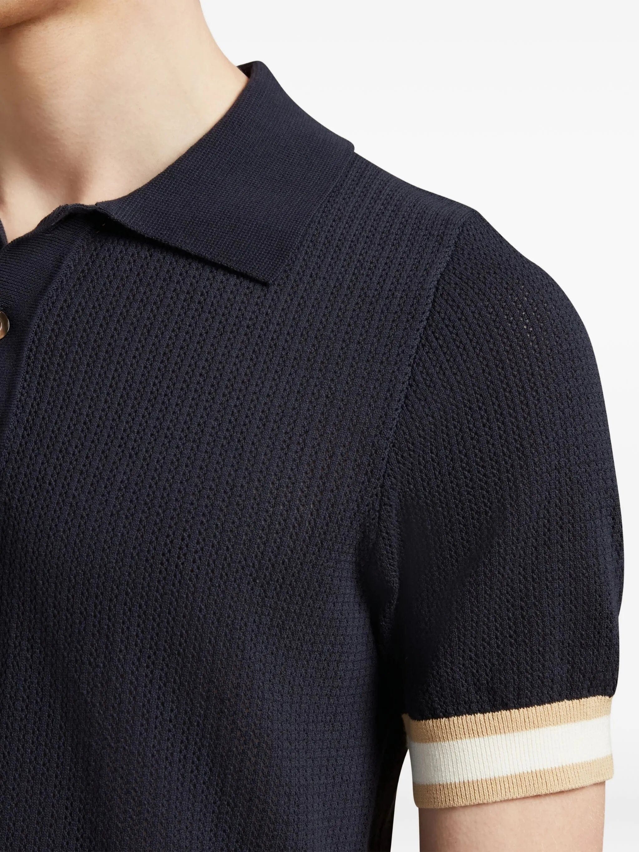 CHÉ ribbed - knit polo shirt