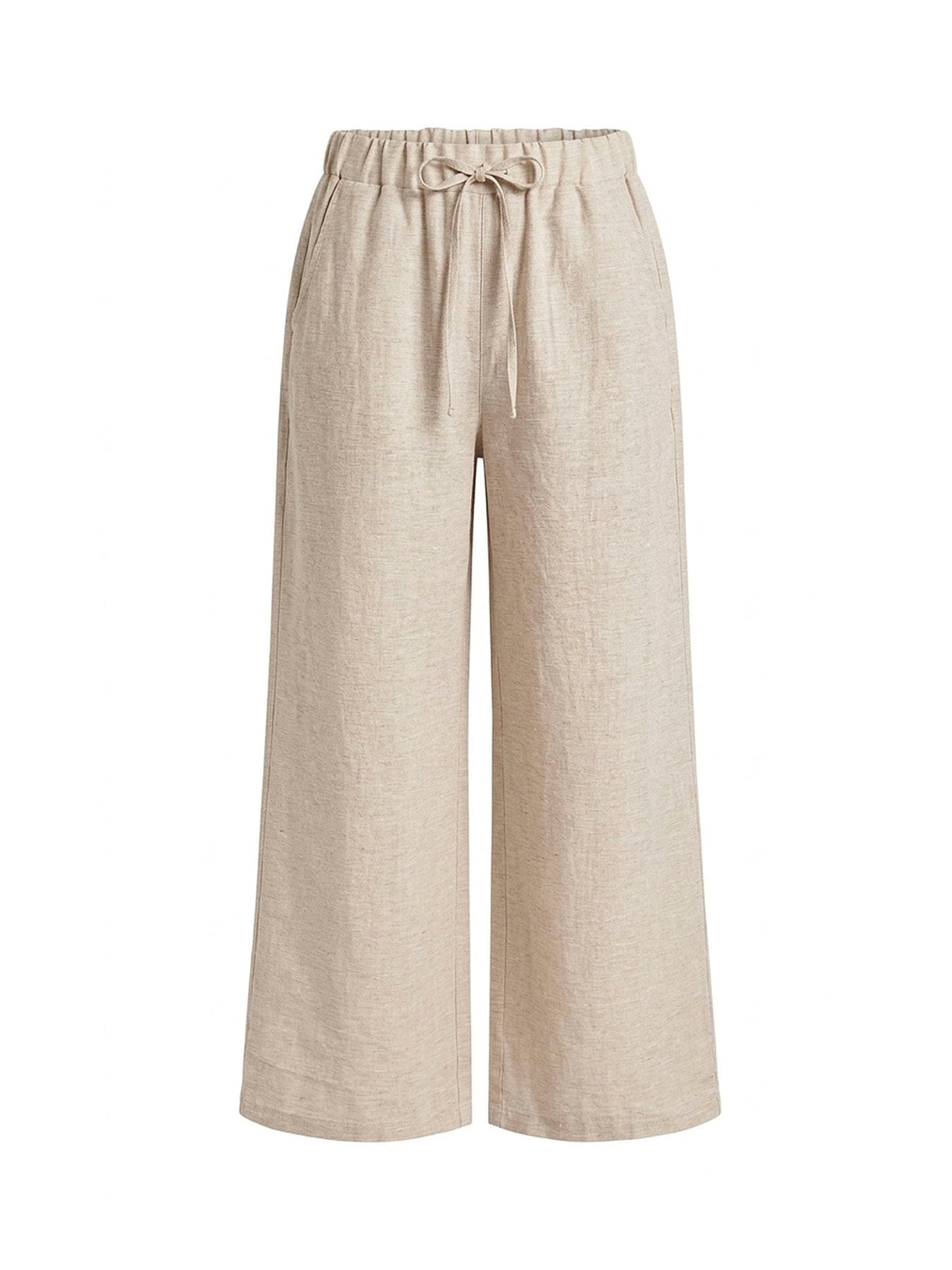 James Lakeland Linen Blend Pull - On Trousers Beige