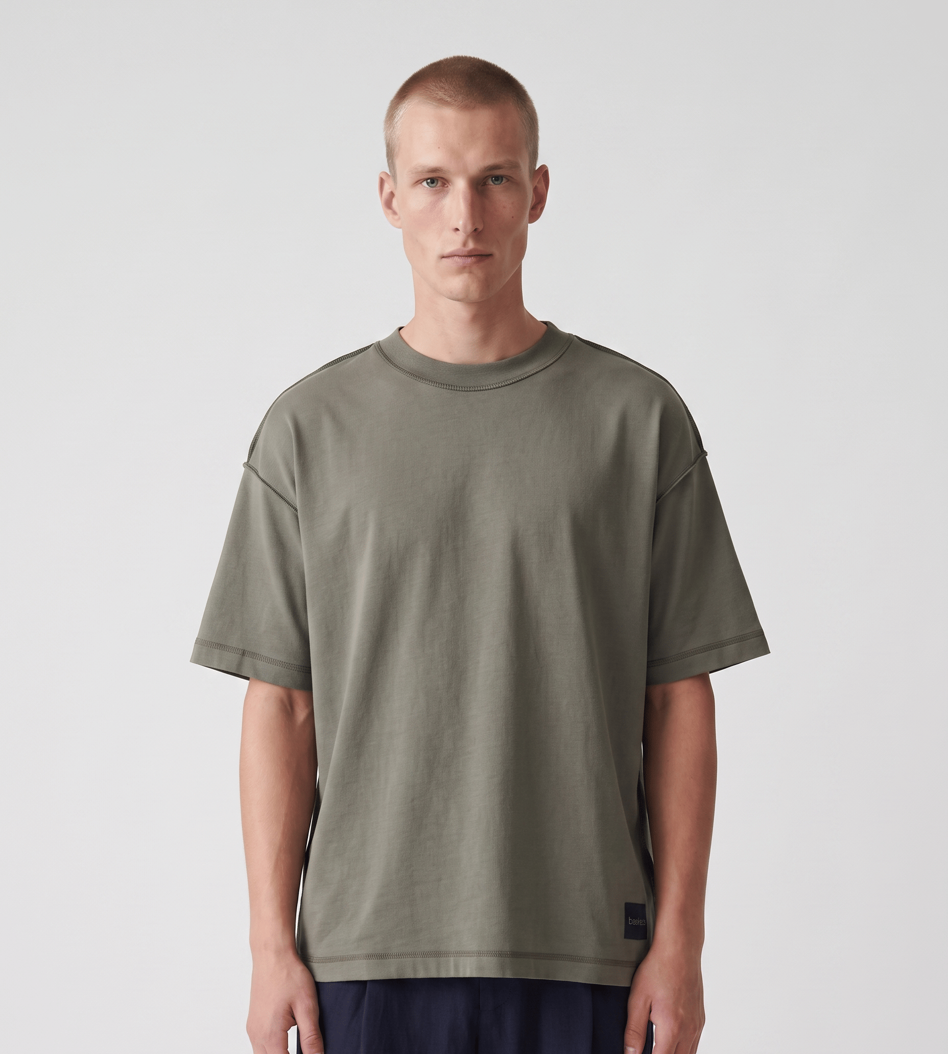 Baskèts Reversed Garment Dye T - Shirt Olive