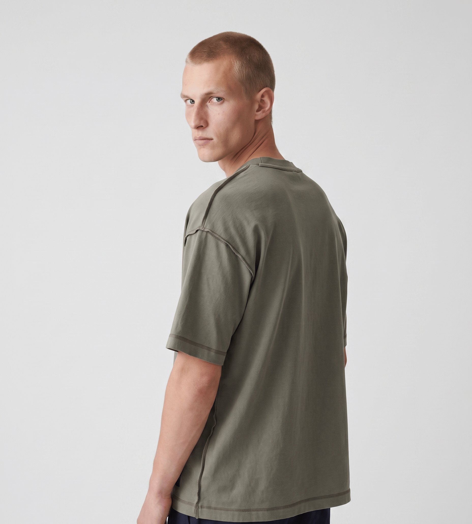 Baskèts Reversed Garment Dye T - Shirt Olive