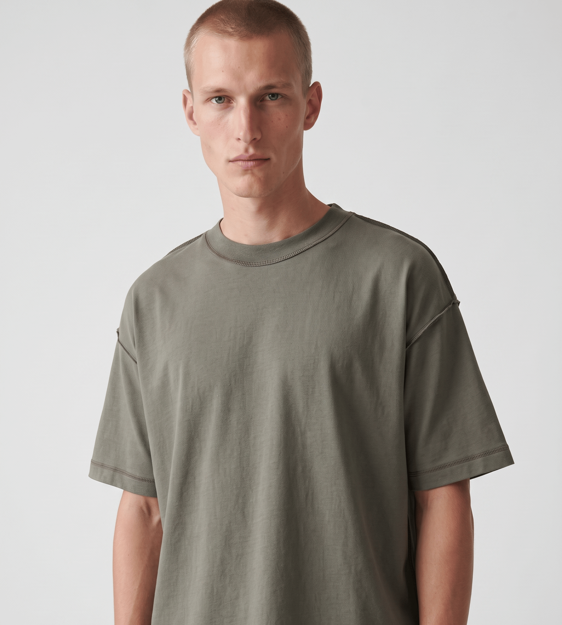 Baskèts Reversed Garment Dye T - Shirt Olive