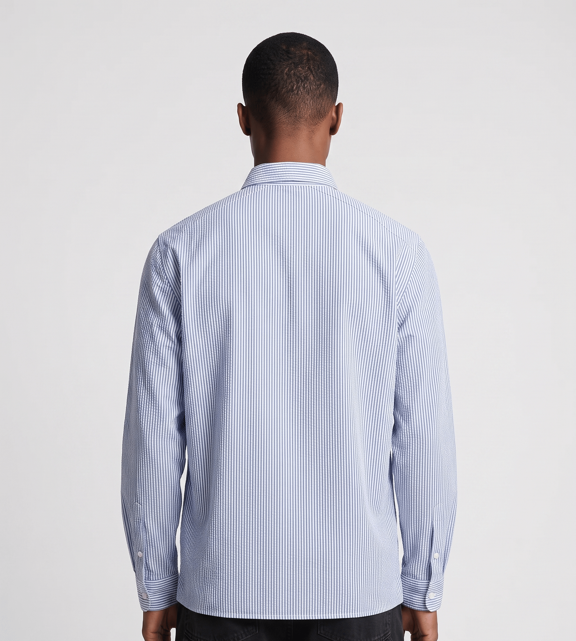 WHITE* Baskèts Fine Stripe Shirt Blue White