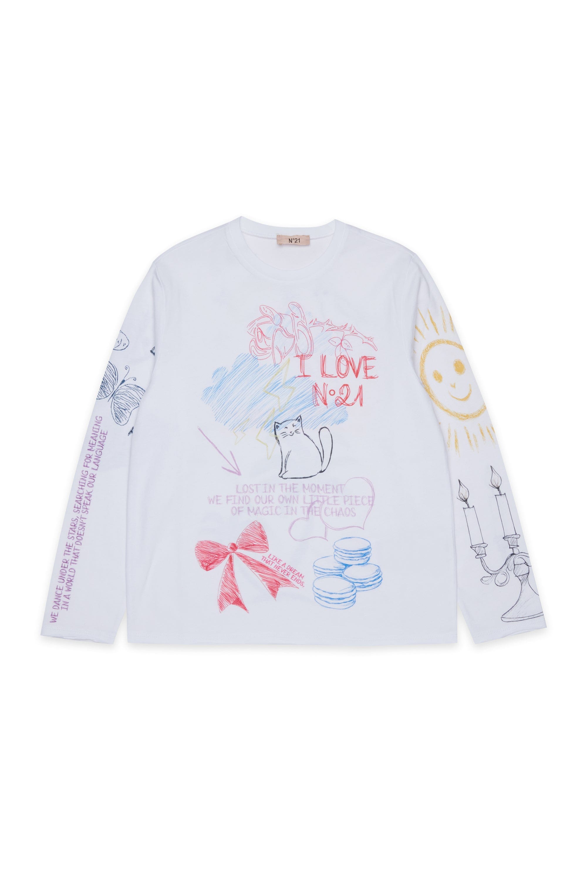 N21 T - SHIRT MANICHE LUNGHE STAMPATA