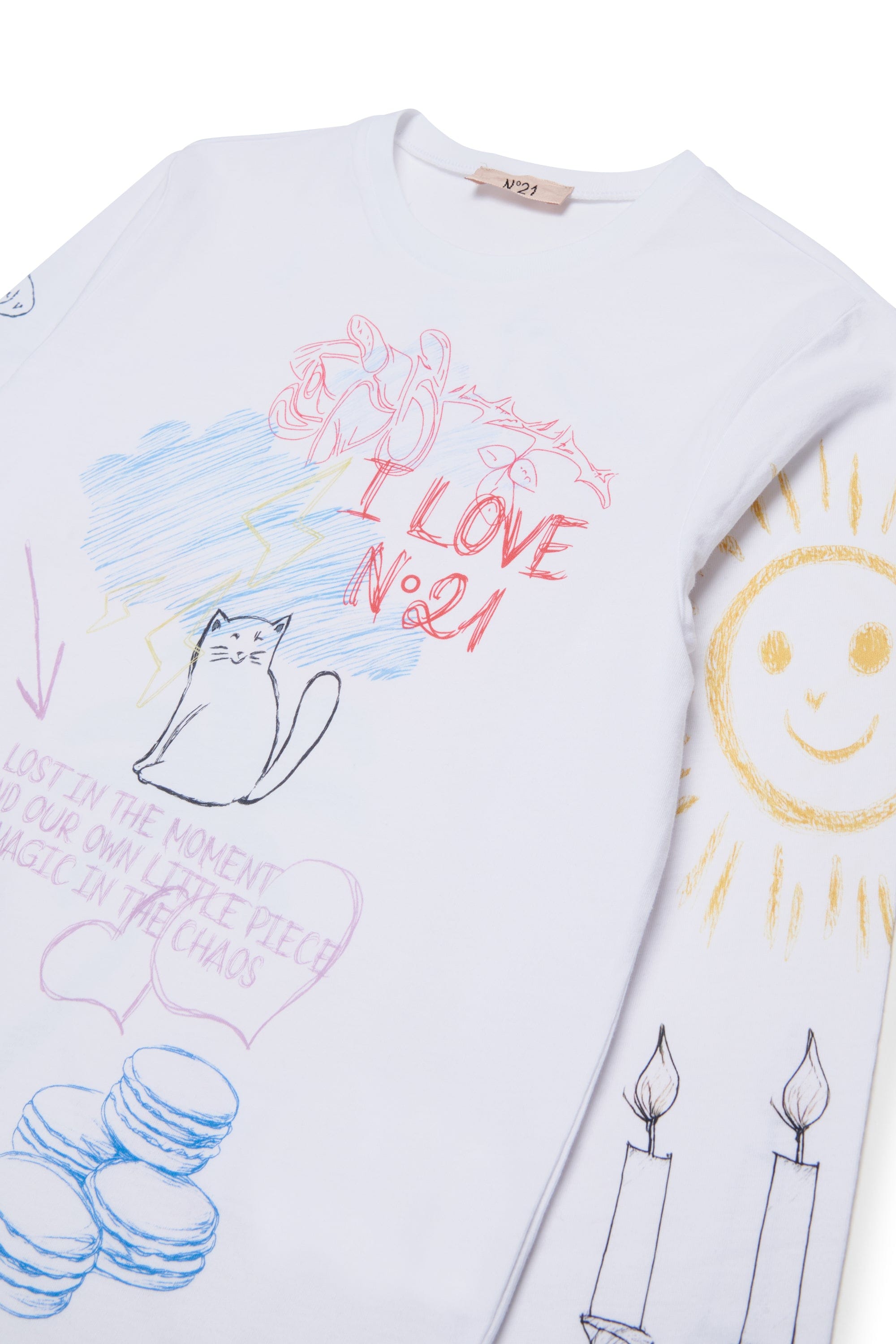 N21 T - SHIRT MANICHE LUNGHE STAMPATA