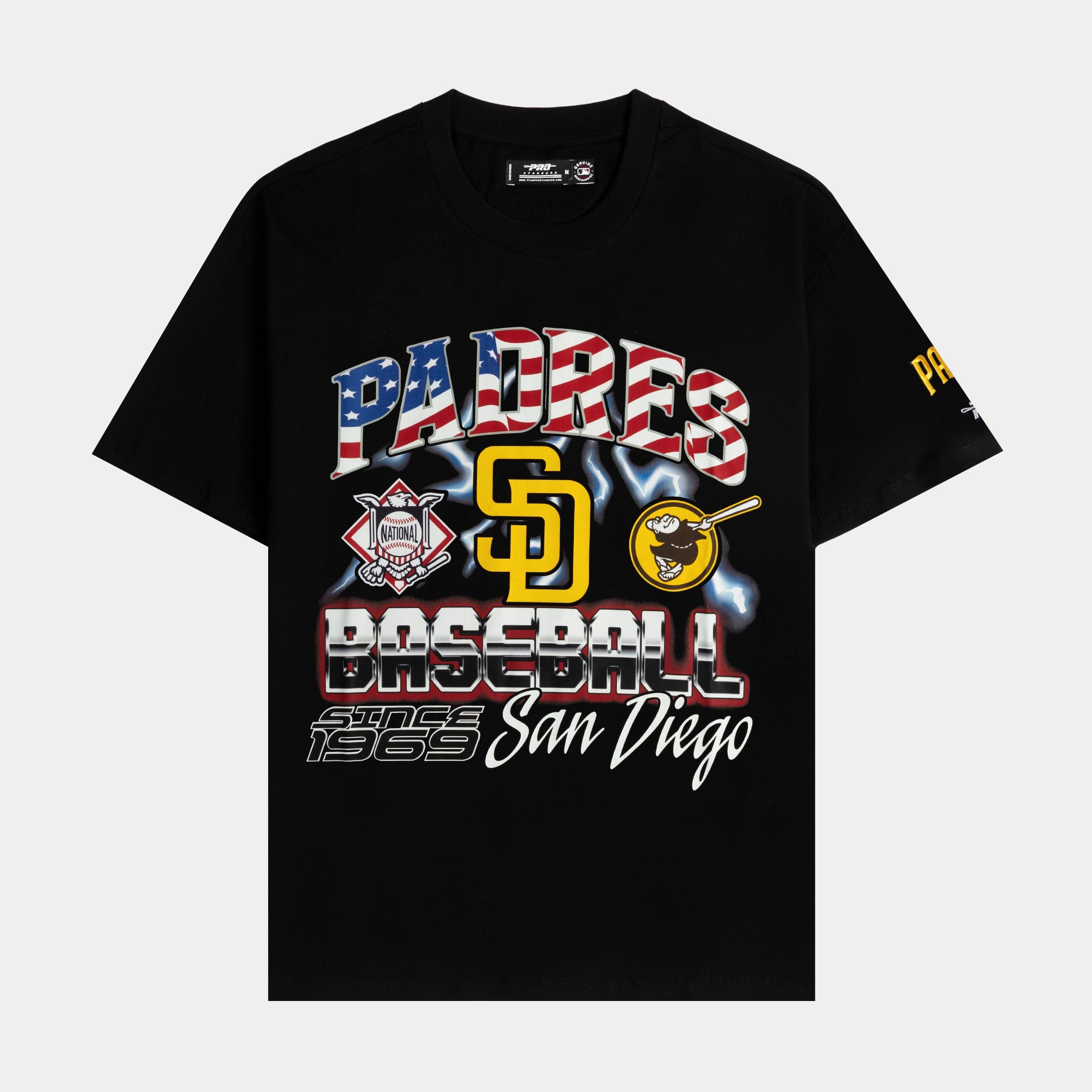 PRO Standard San Diego Padres Victory Drop Shoulder Mens Short Sleeve Shirt (Black/Red)