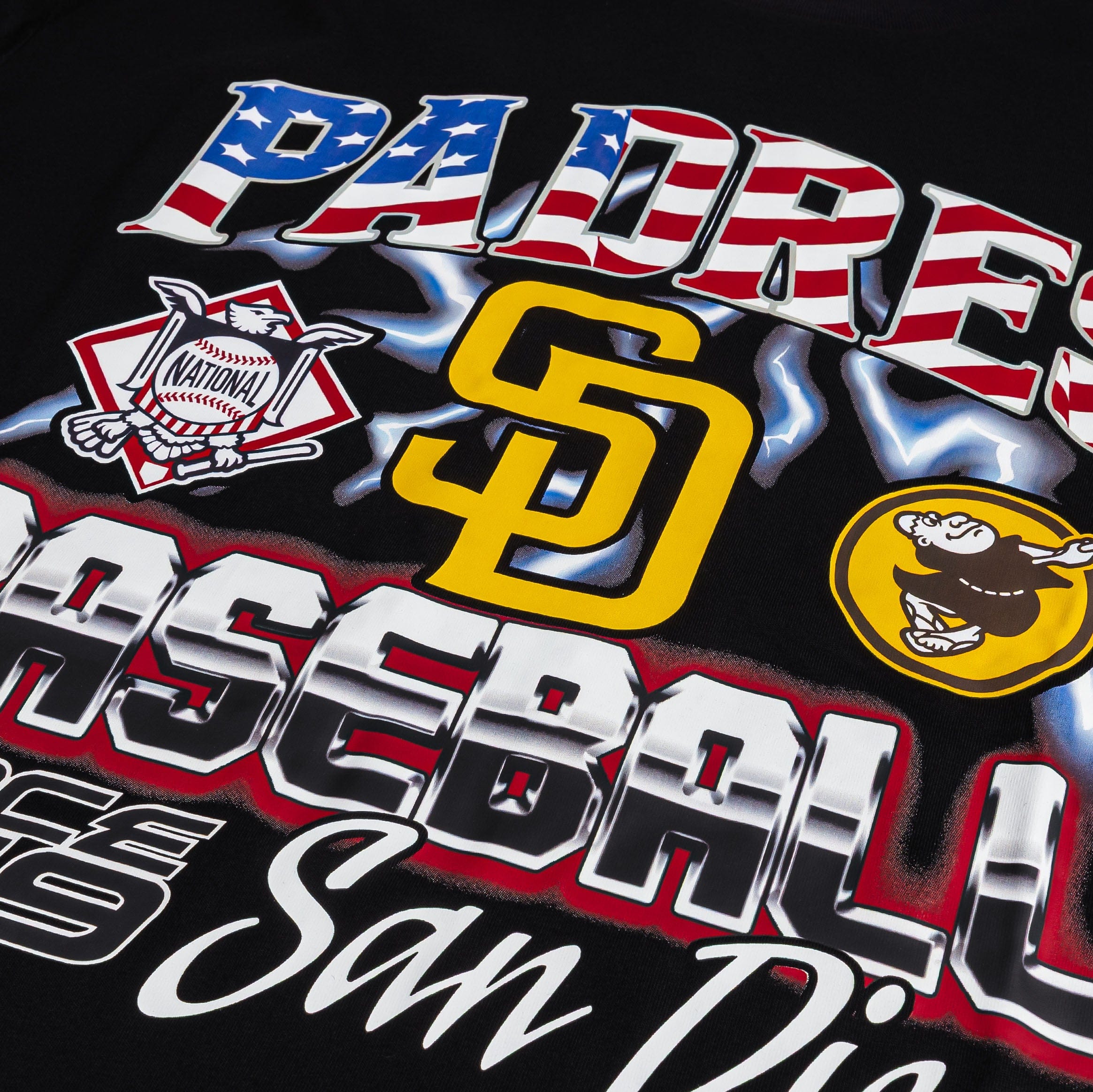 PRO Standard San Diego Padres Victory Drop Shoulder Mens Short Sleeve Shirt (Black/Red)