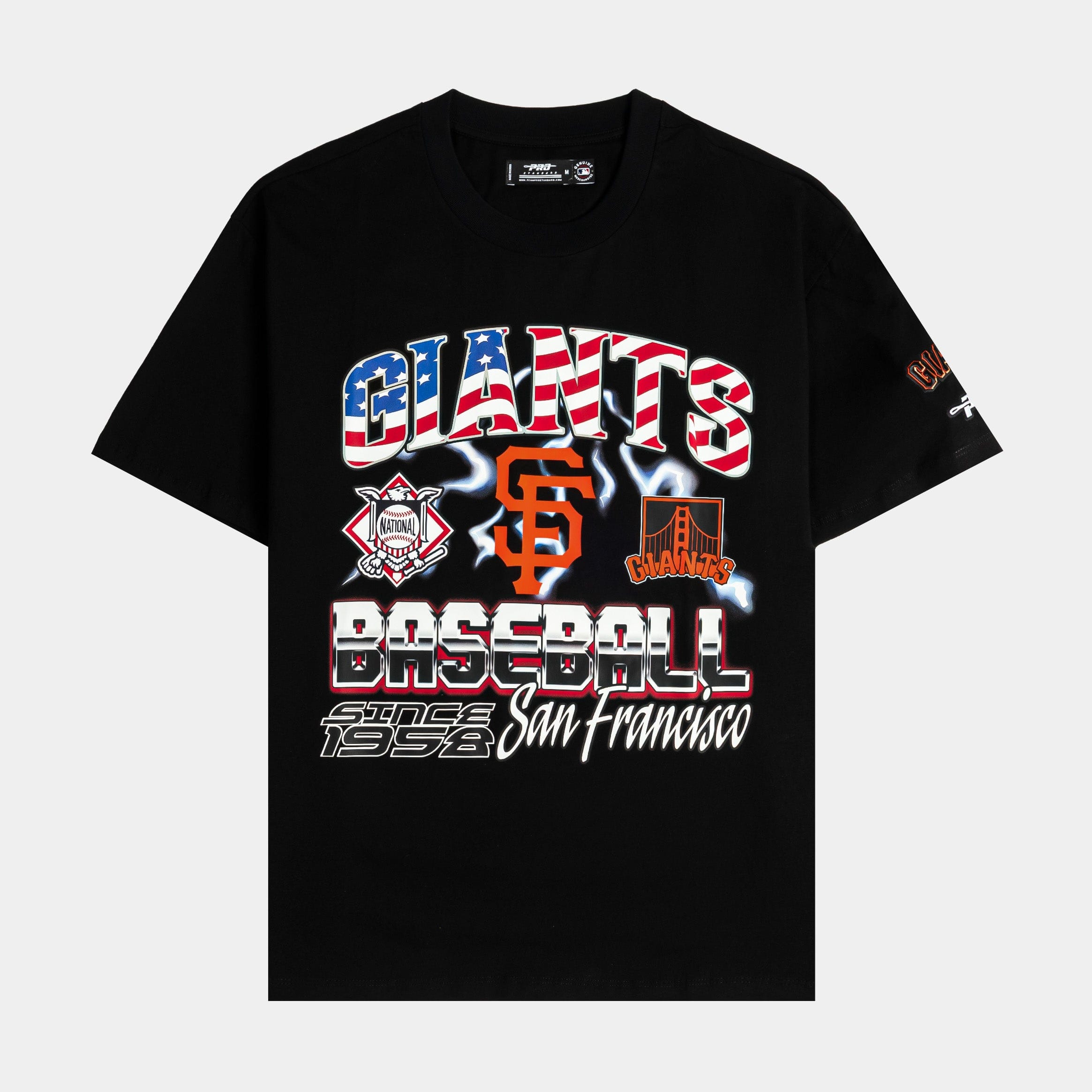 PRO Standard San Francisco Giants Victory Drop Shoulder Mens Short Sleeve Shirt (Black/Red)