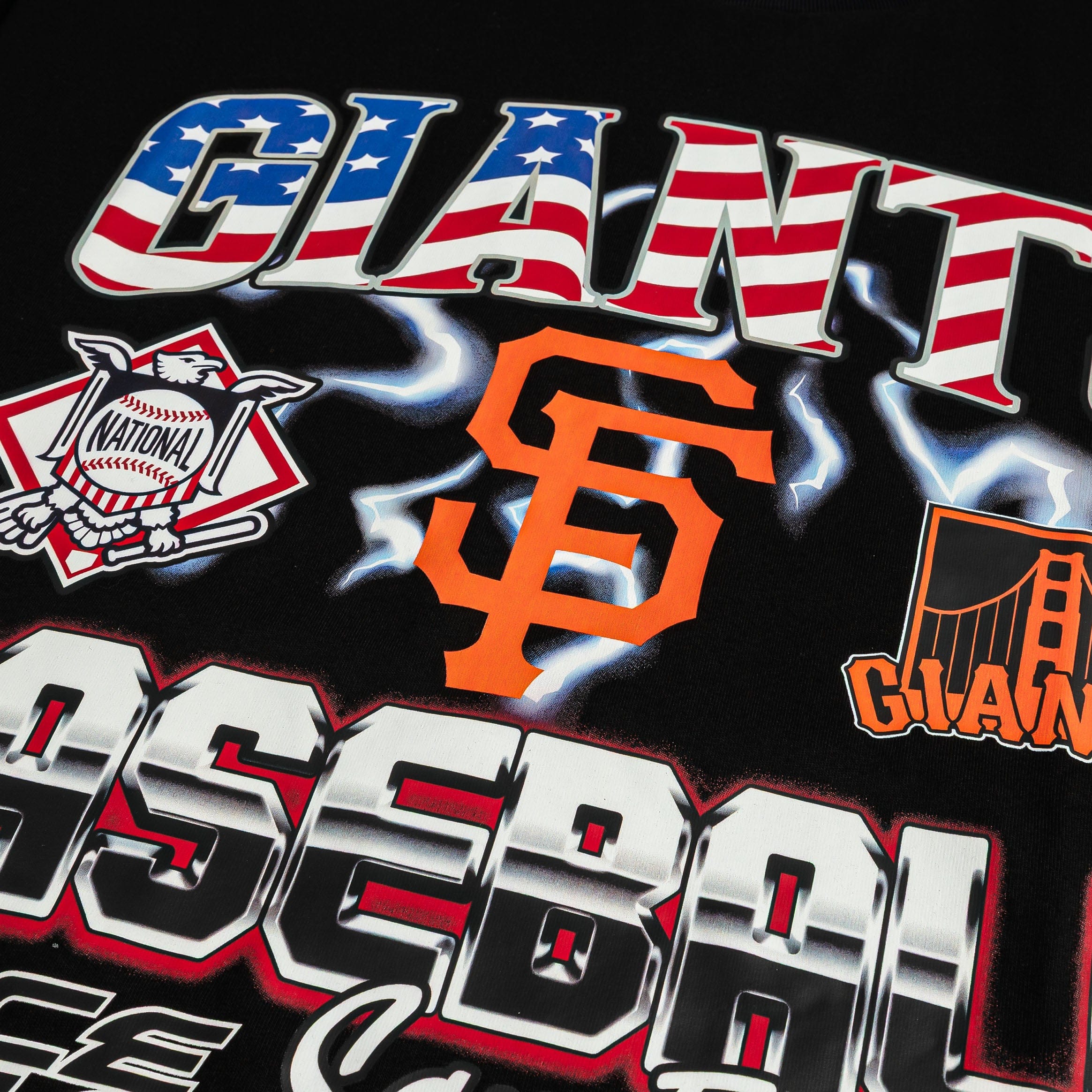PRO Standard San Francisco Giants Victory Drop Shoulder Mens Short Sleeve Shirt (Black/Red)