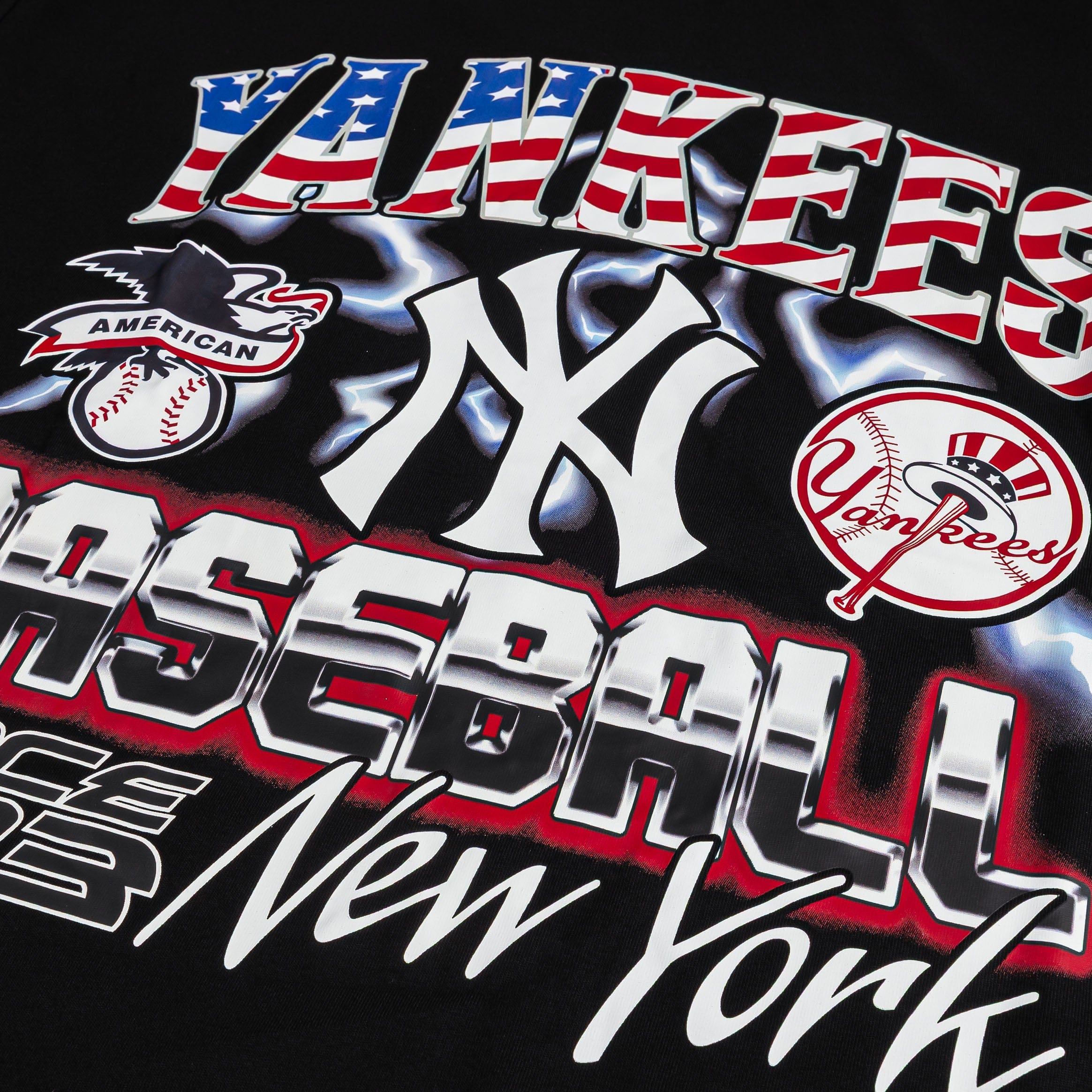 PRO Standard New York Yankees Victory Drop Shoulder Mens Short Sleeve Shirt (Black/Red)