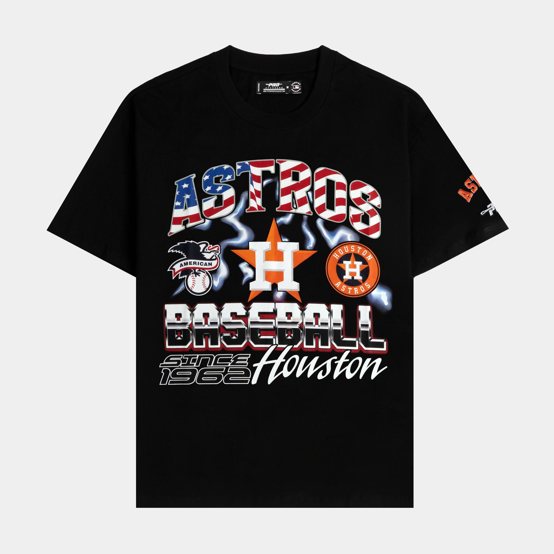 PRO Standard Houston Astros Victory Drop Shoulder Mens Shorts Sleeve Shirt (Black/Red)