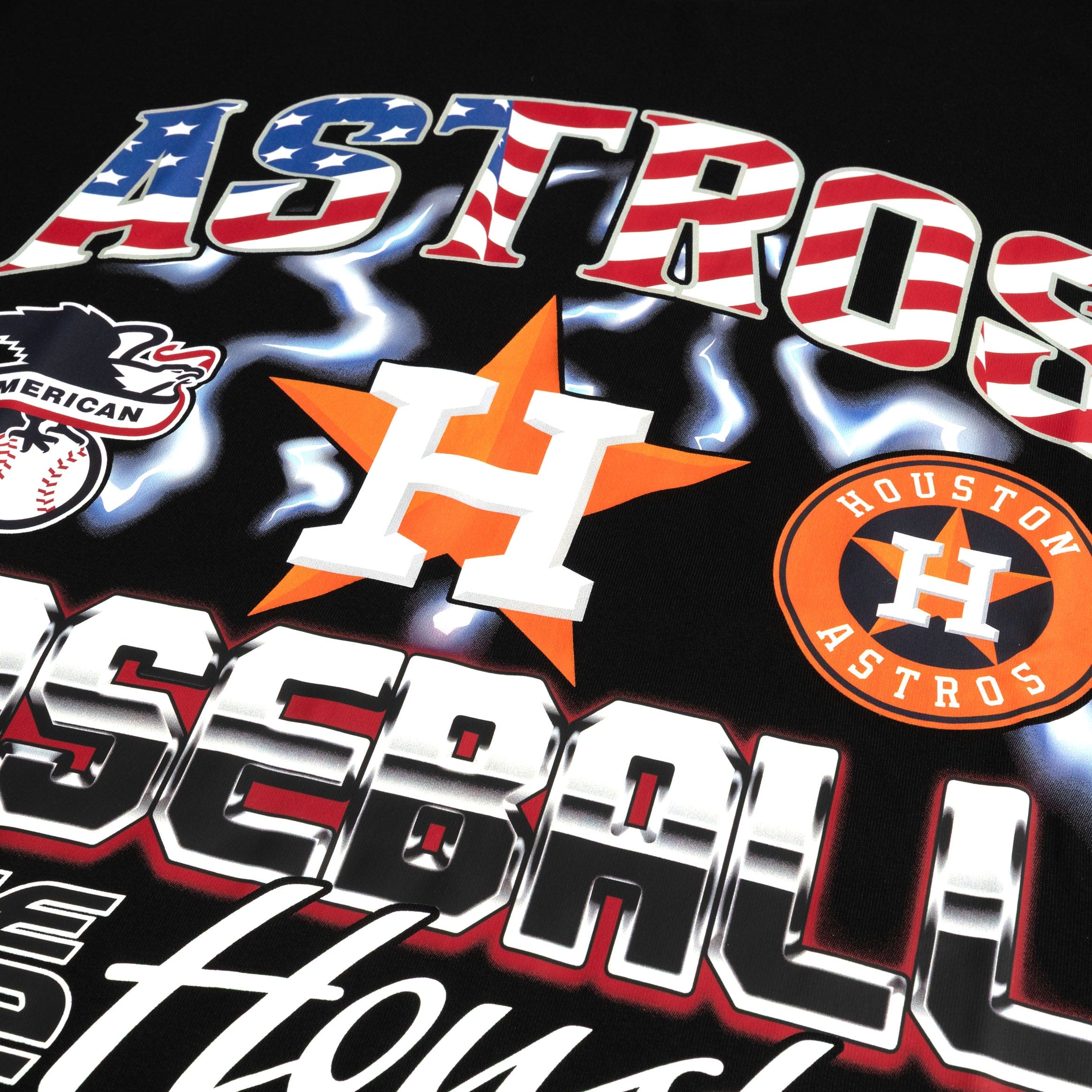 PRO Standard Houston Astros Victory Drop Shoulder Mens Shorts Sleeve Shirt (Black/Red)