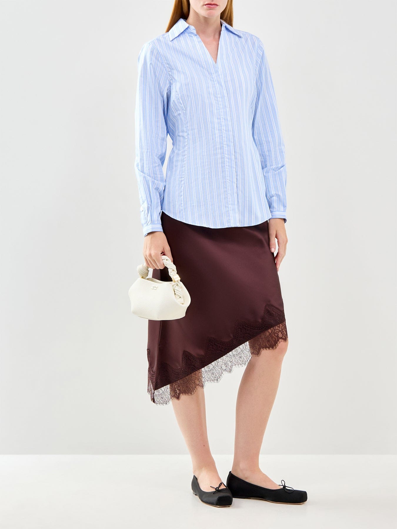 Selected Helga Regular Long Sleeve Tie Shirt Blue