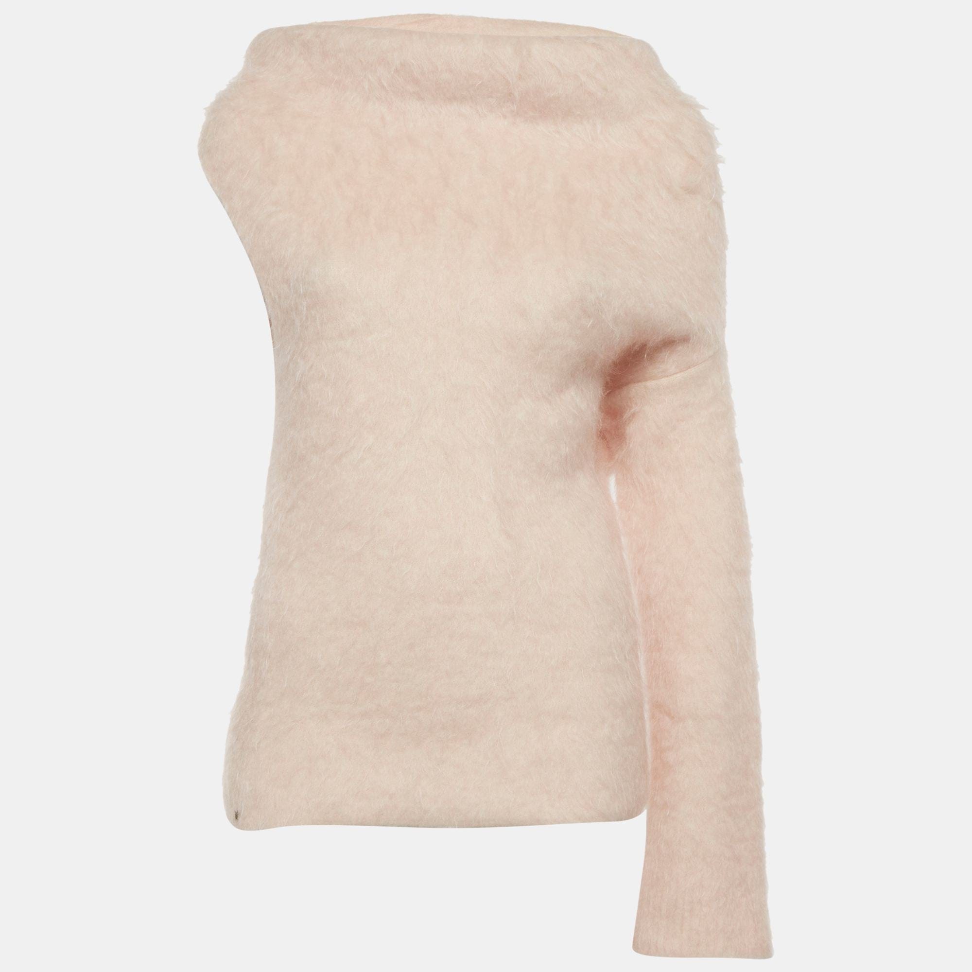 Sportmax Light Pink Mohair Blend Asymmetric Sweater